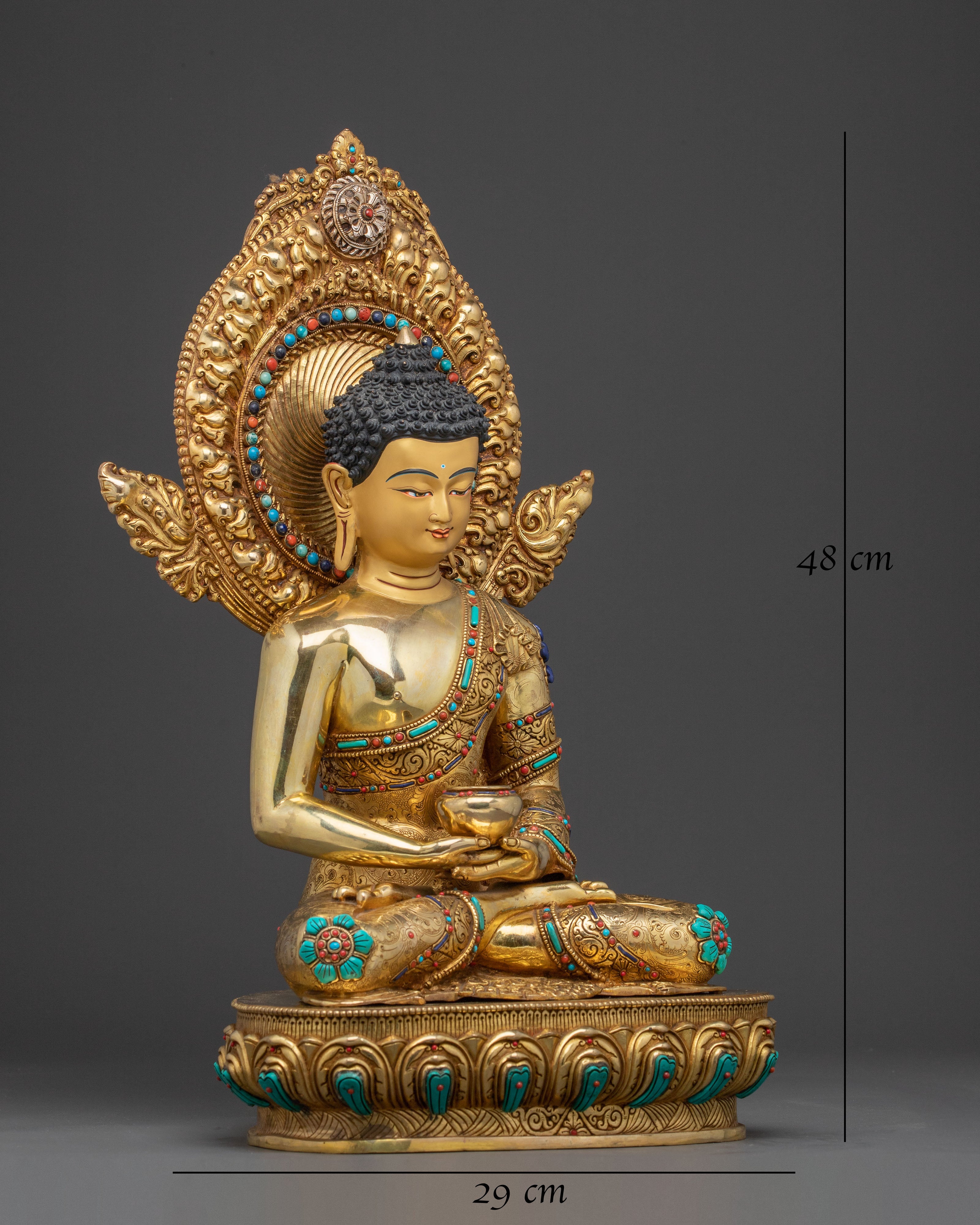 Handmade Amitabha Buddha Golden Statue: Gilded Serenity