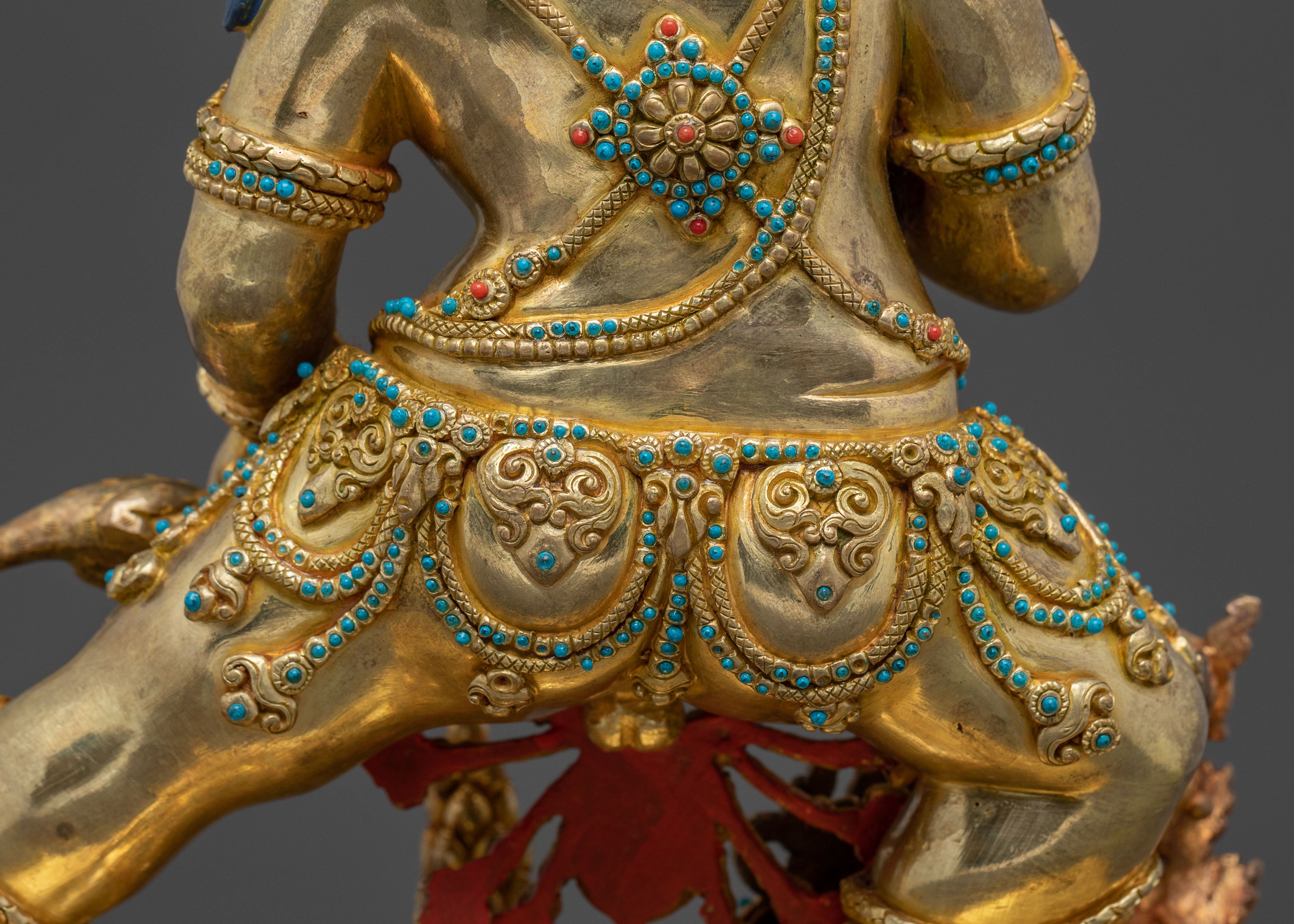 A Radiant Black Dzambhala Spiritual Wealth Statue