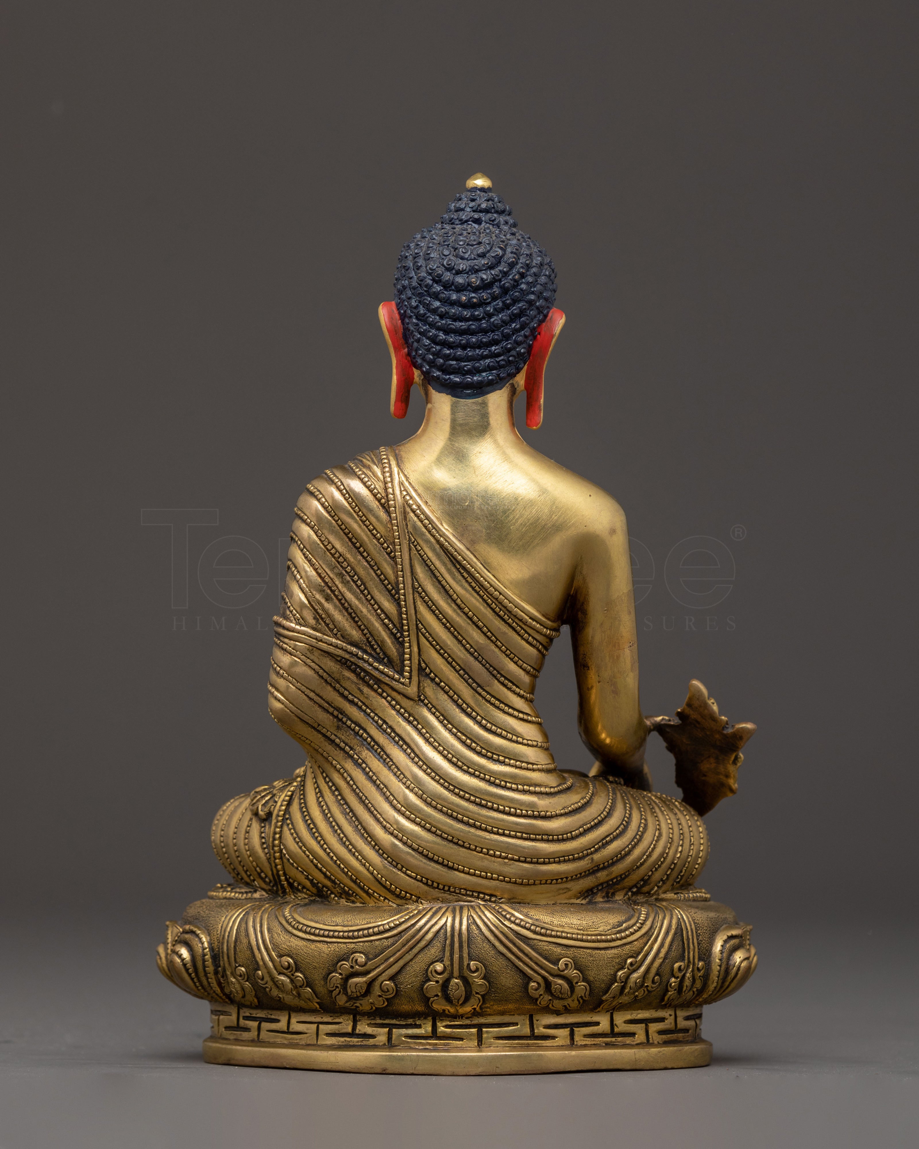 Handcrafted Medicine Buddha Statue | 24K Gold Gilded Sculpture