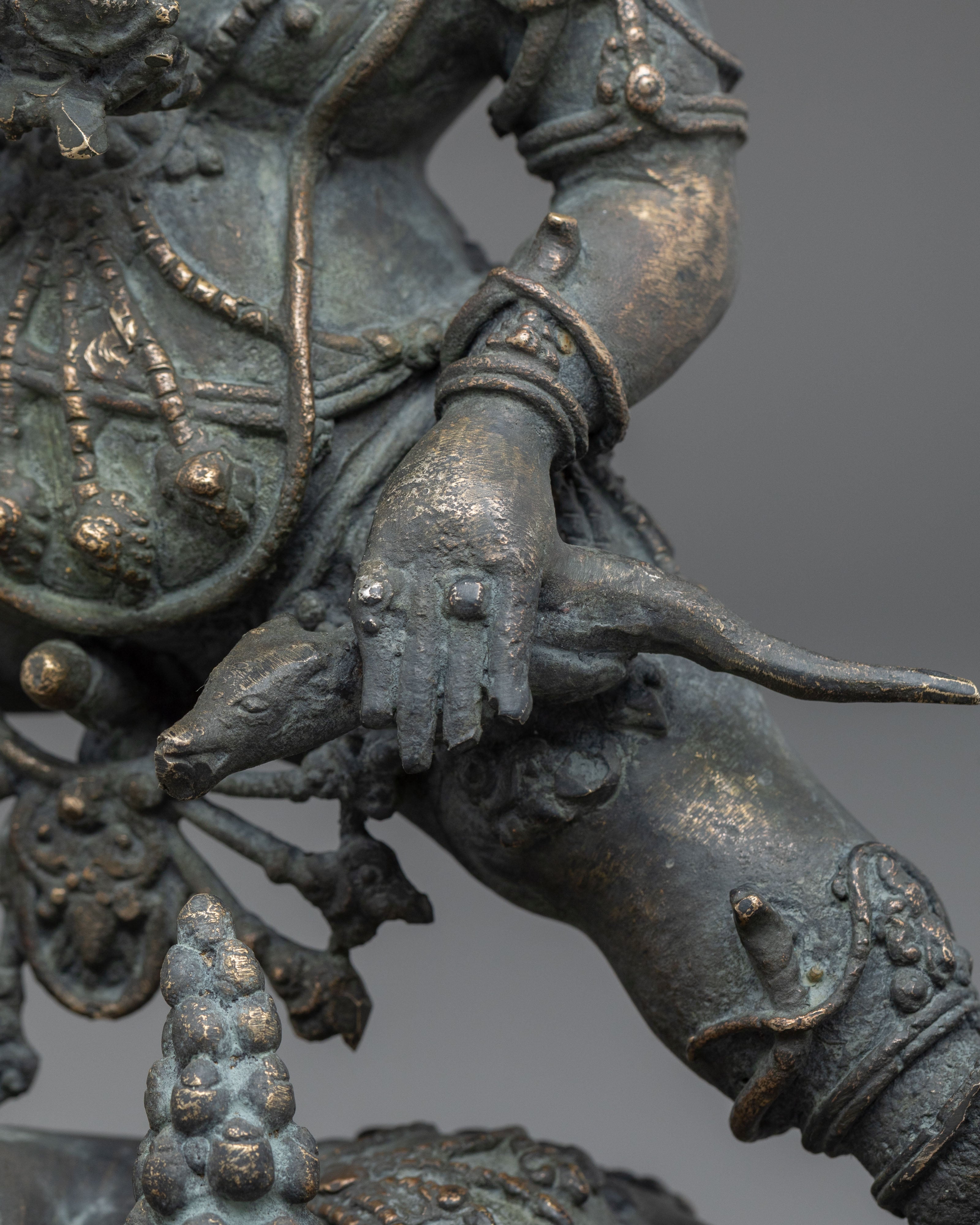 Black Dzambhala Figurine with Antique Finish