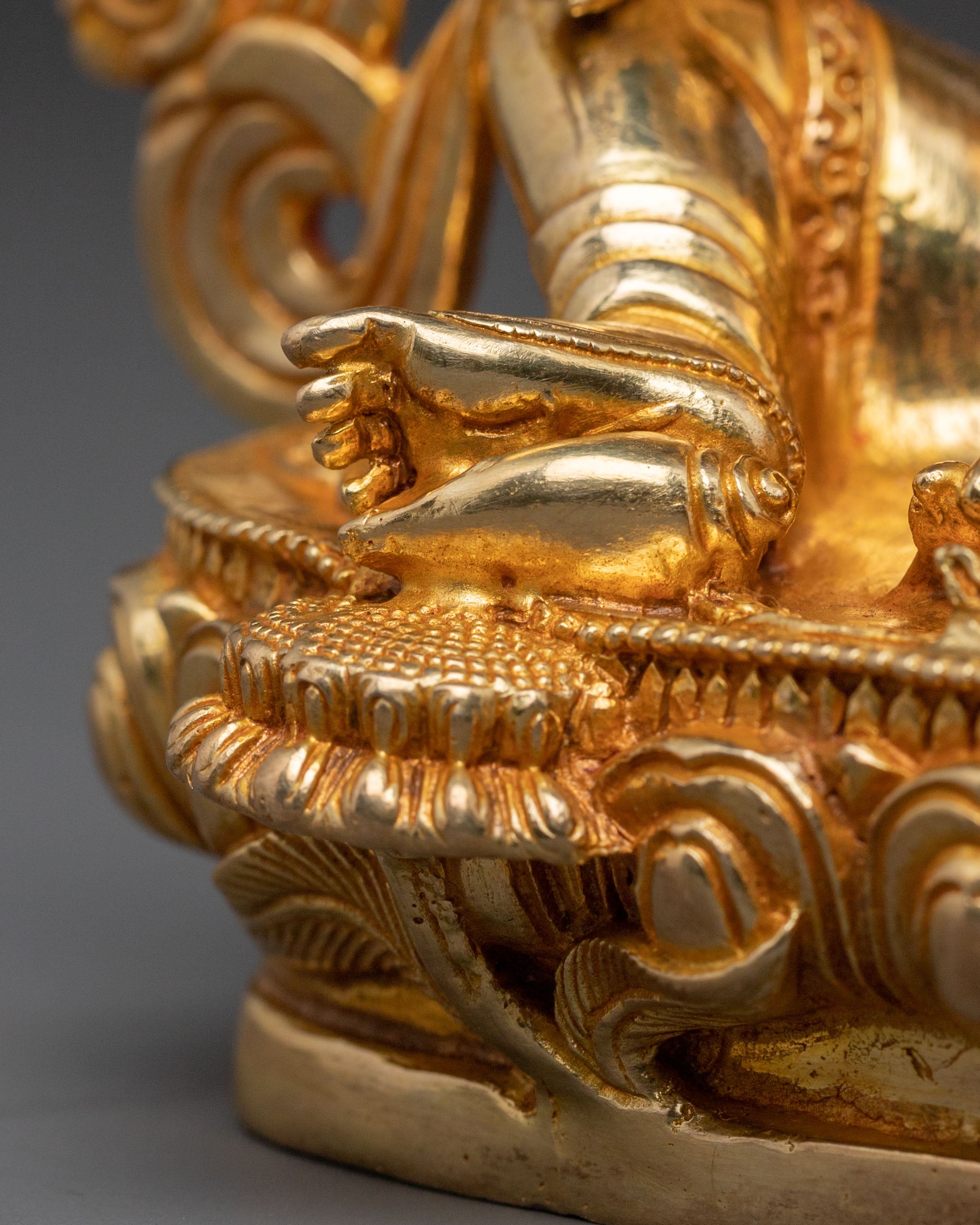 Dzambhala 24K Gold Gilded Statue with Copper Body