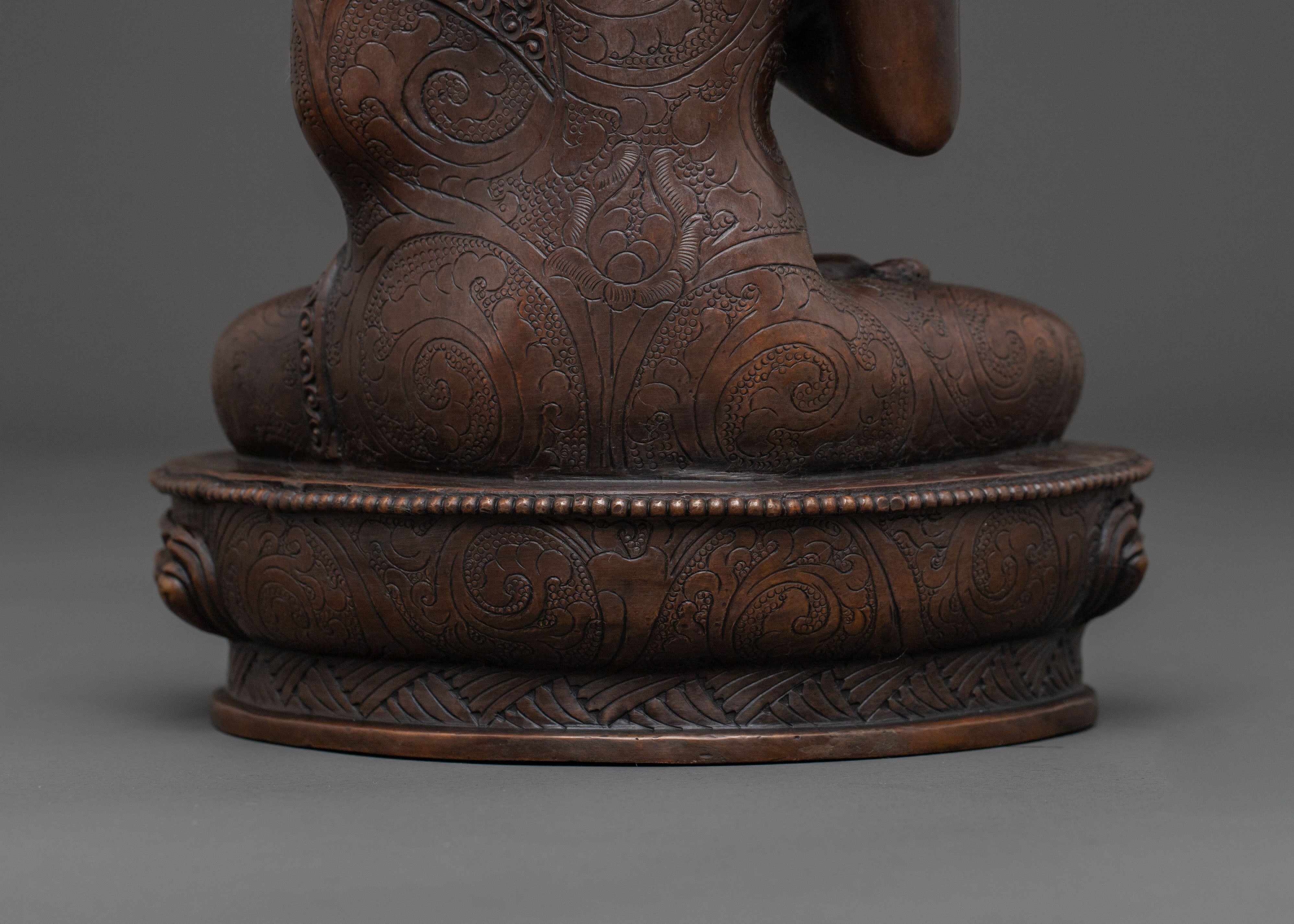 Vairocana Oxidized Copper Statue | Symbol of Wisdom and Purity
