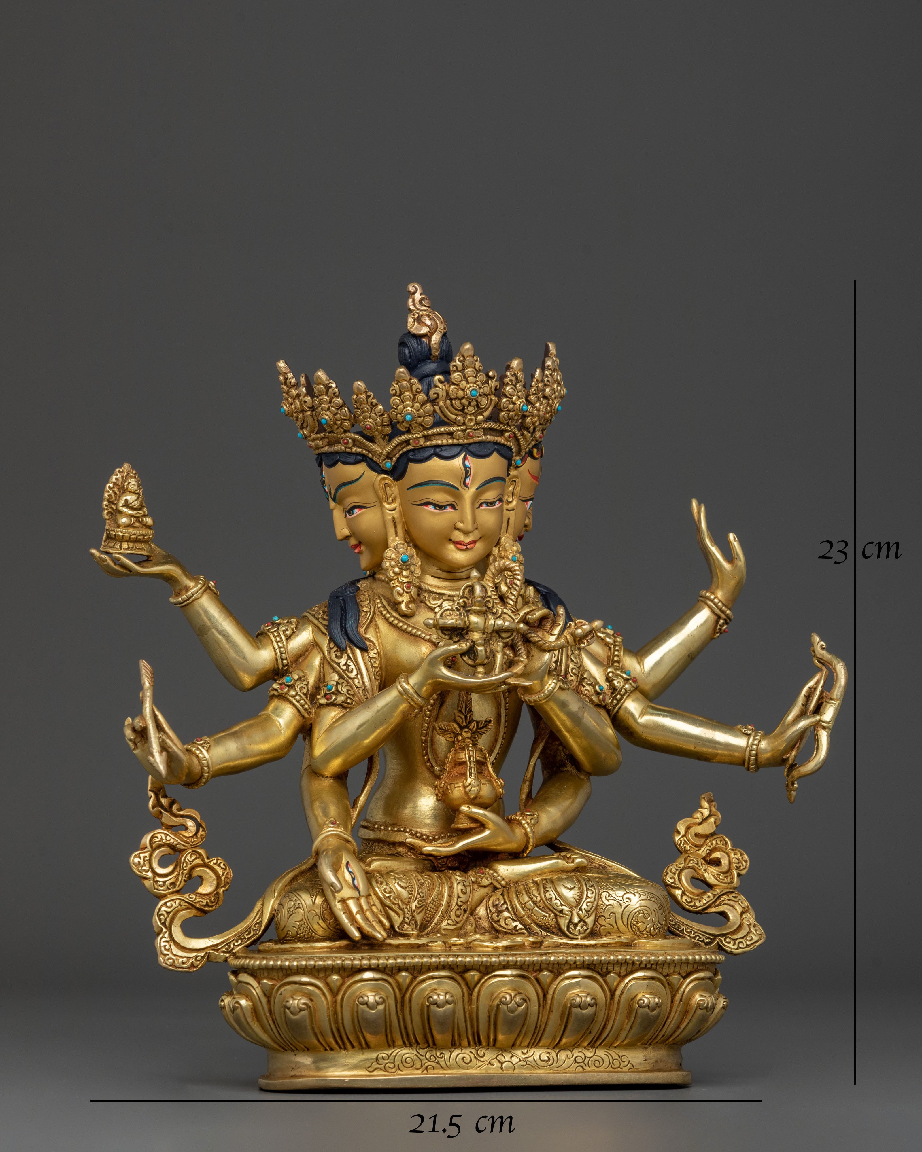 Namgyalma Buddhist Statue: Handcrafted 24K Gold Gilded Statue