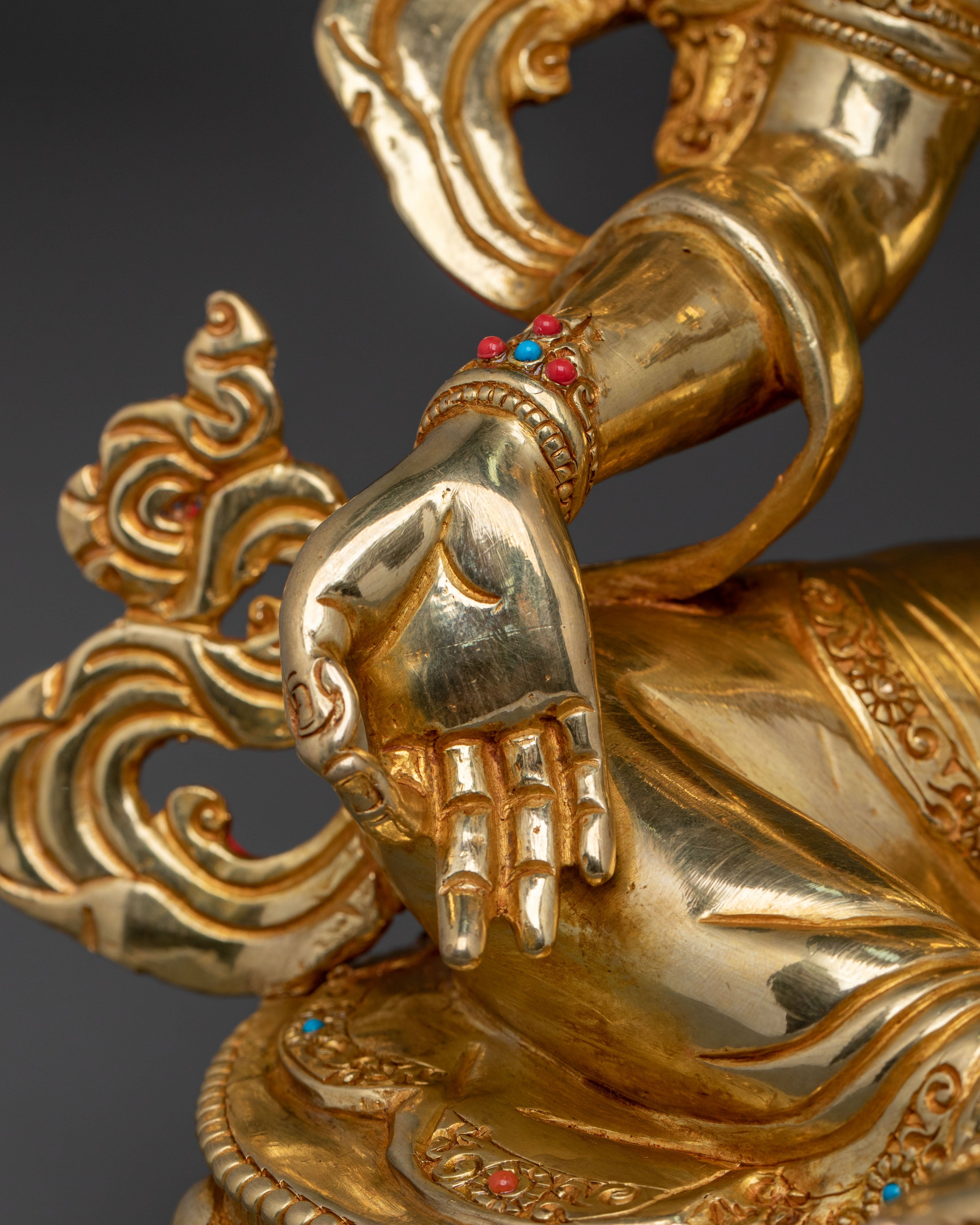 Handcrafted Green Tara Copper Statue | Symbol of Compassion