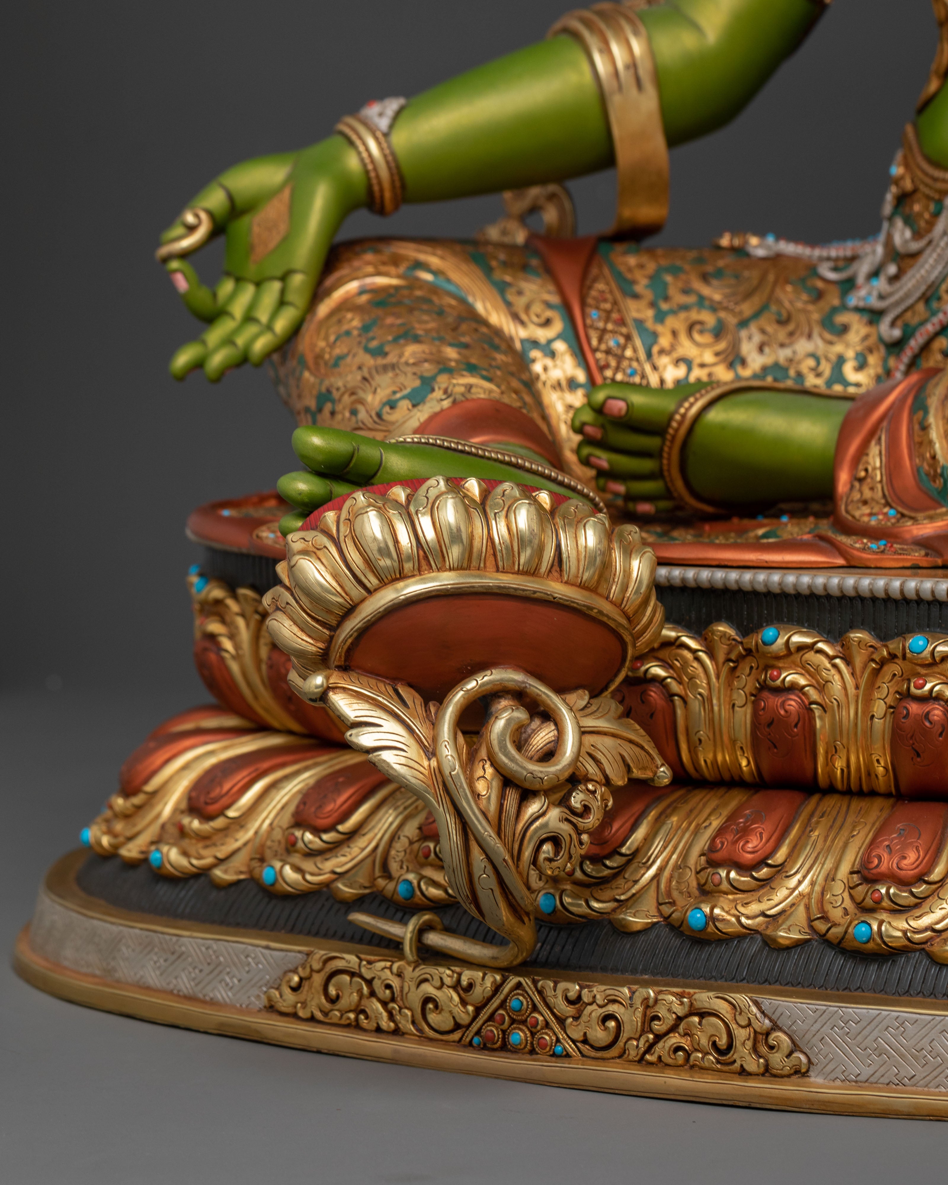 Syamatara: 24K Gold Gilded Traditional Statue