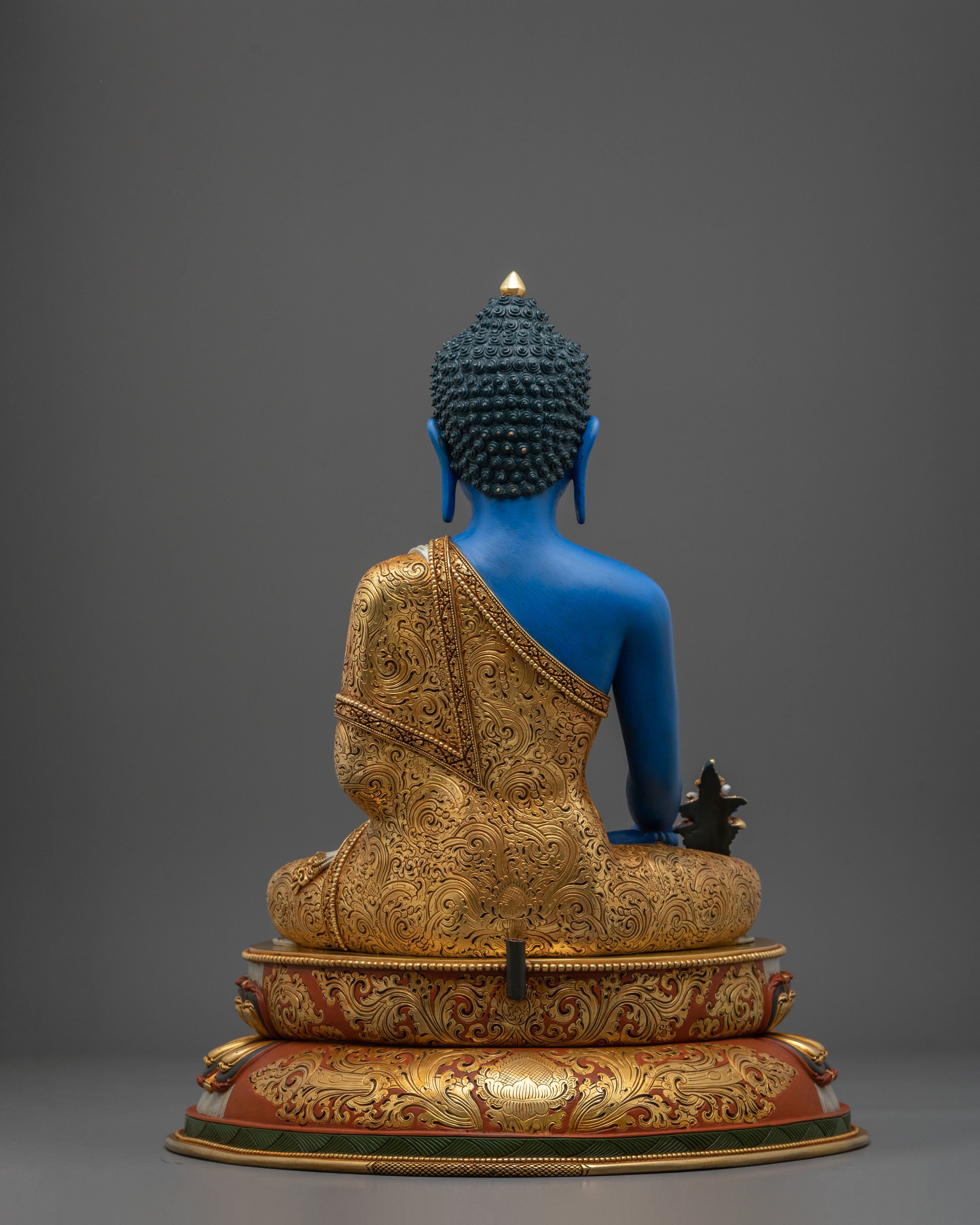 Medicine Buddha Healing Lineage Statue | 24K Gold Gilded