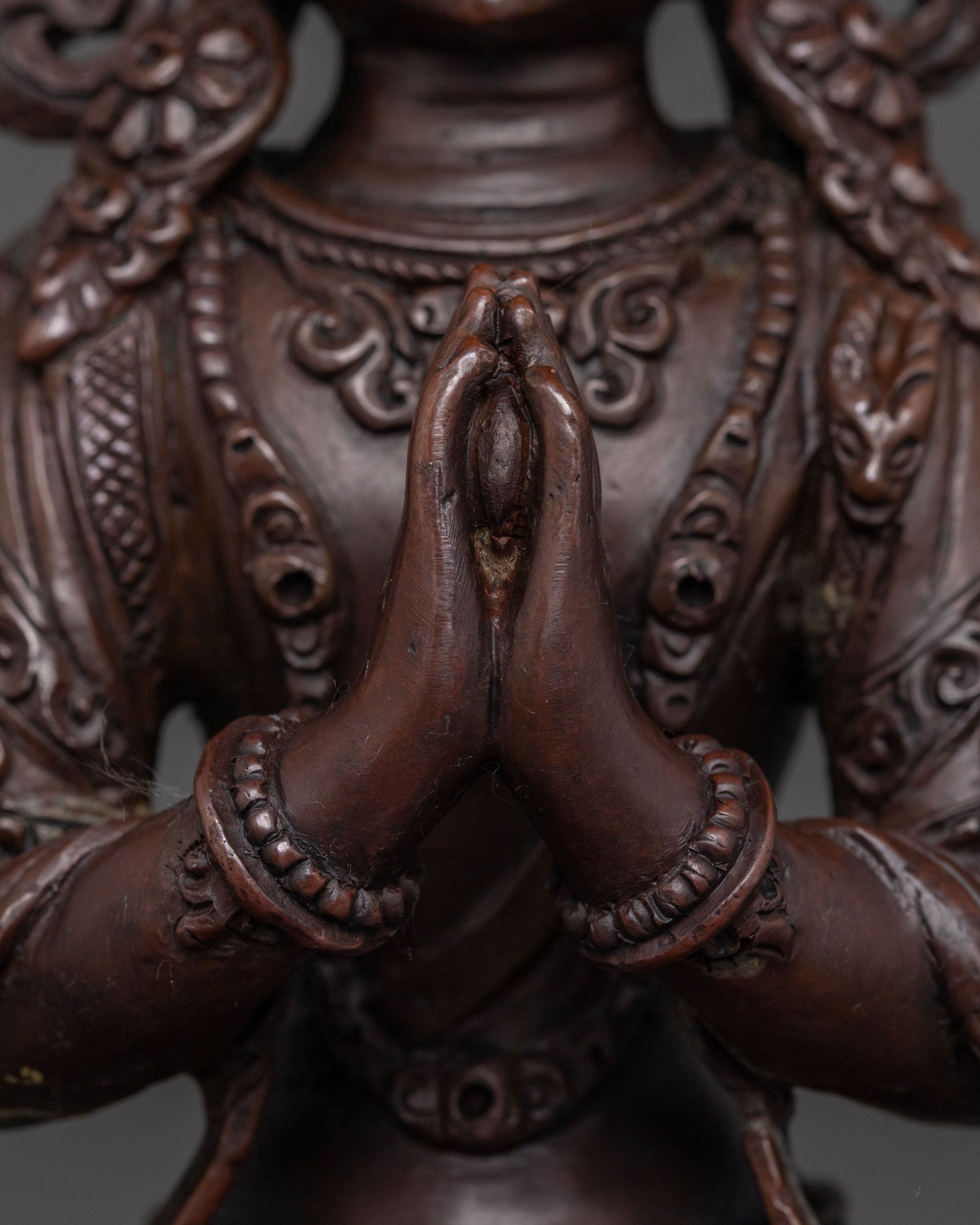 Compassion Buddha Chenrezig Statue | Oxidized Copper Statue