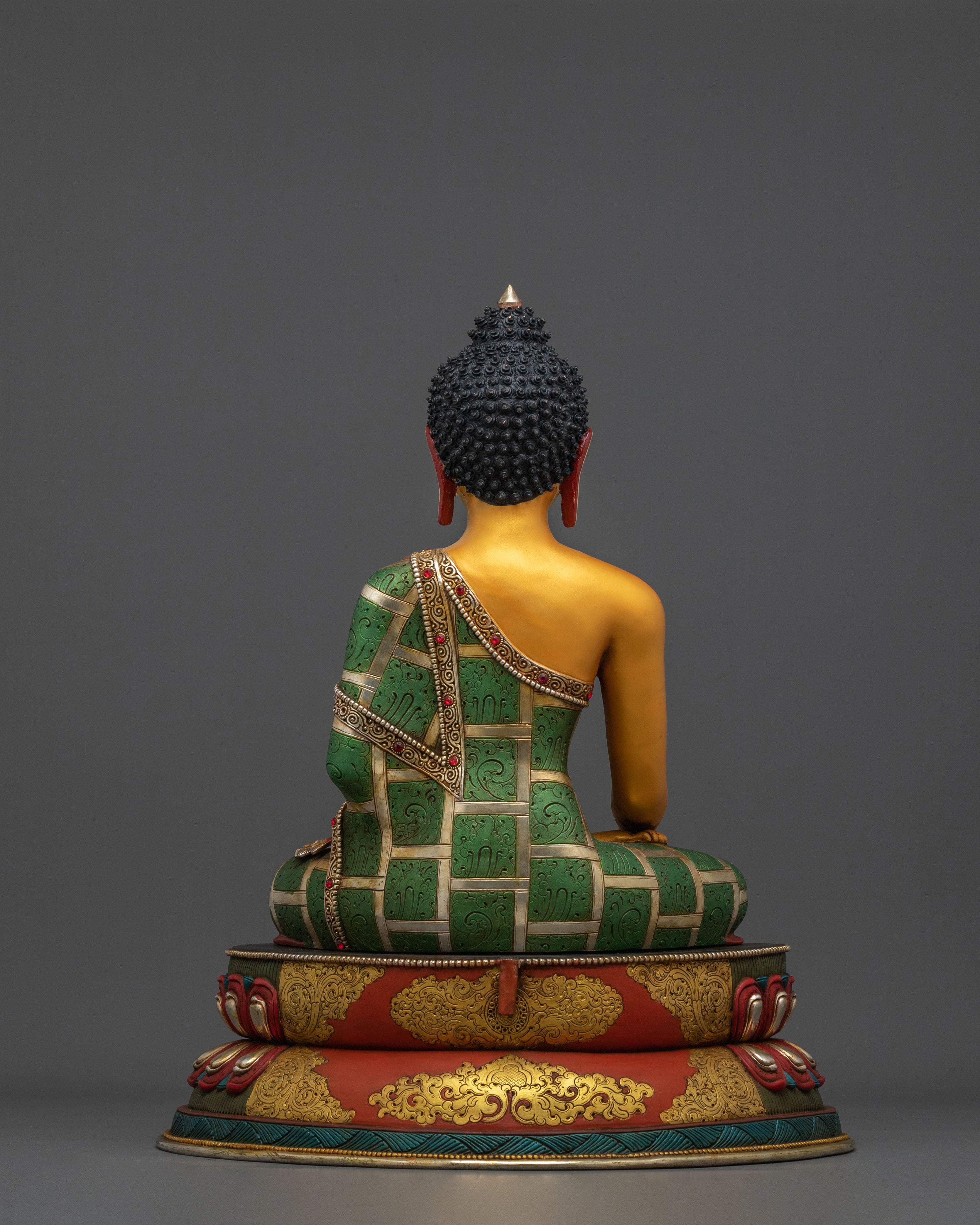 Shakyamuni Buddha Statue: 24K Gold Gilded