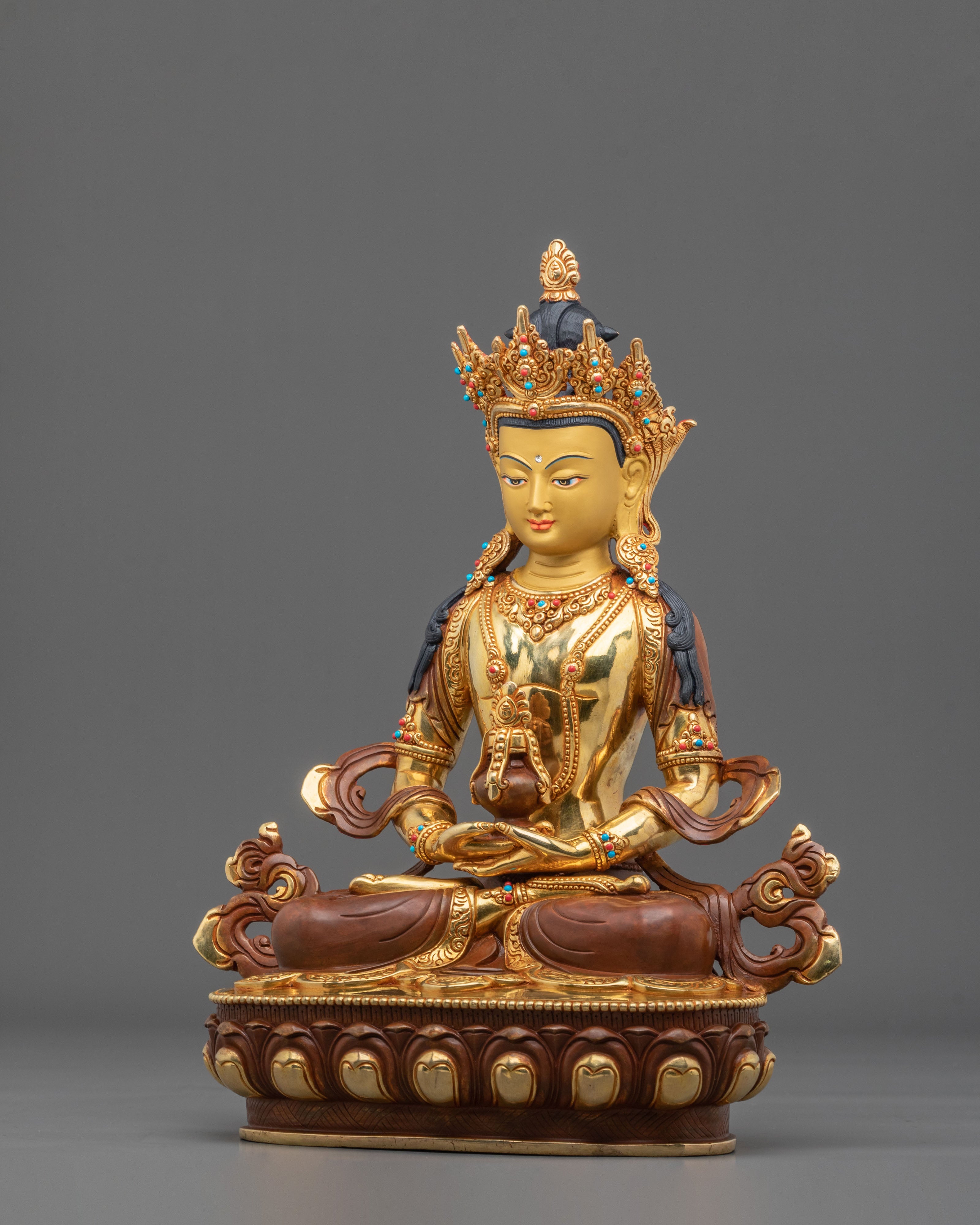 Traditional Amitayus Sculpture | Tibetan Buddhist Altar Art