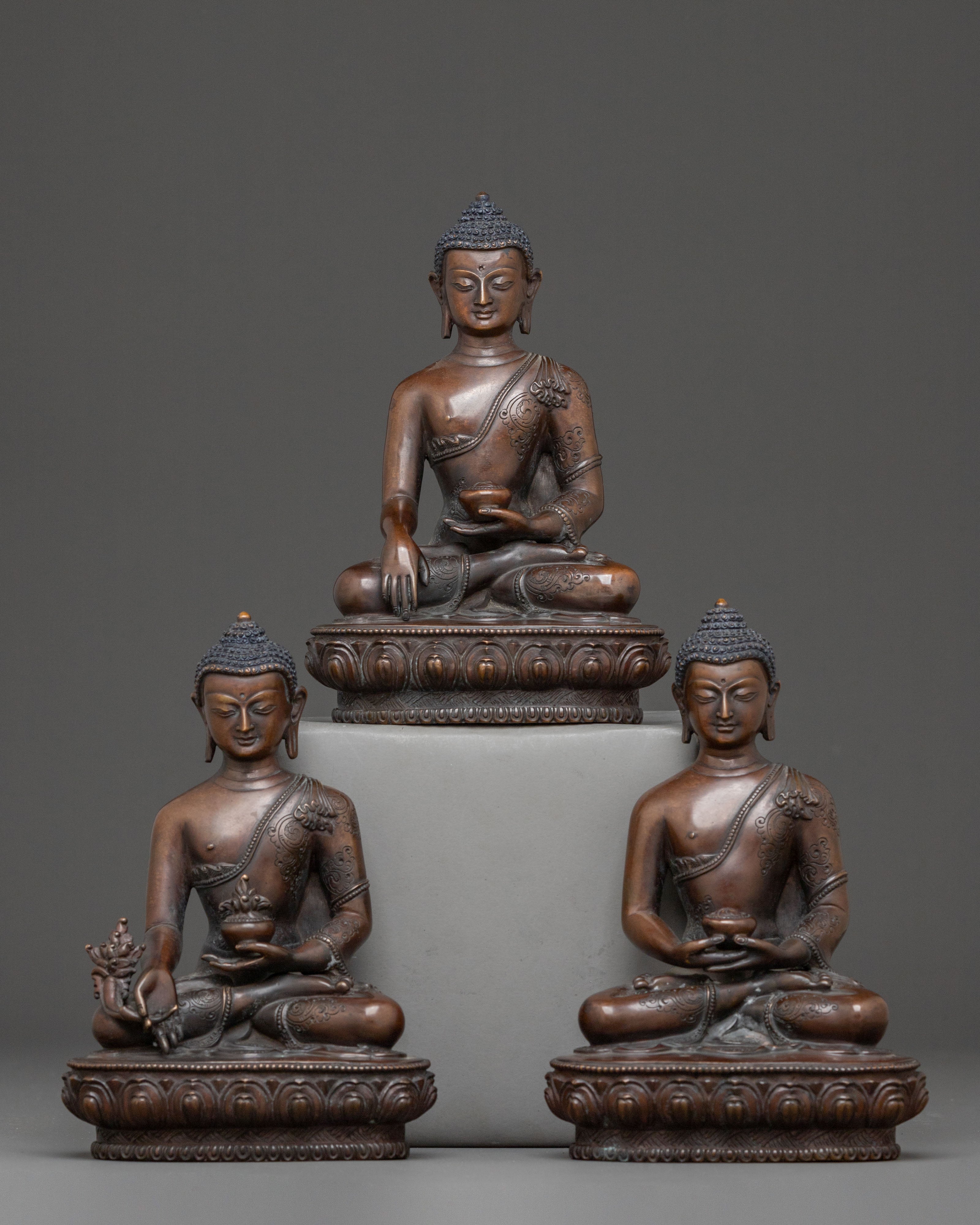 Three Buddha Statue Set