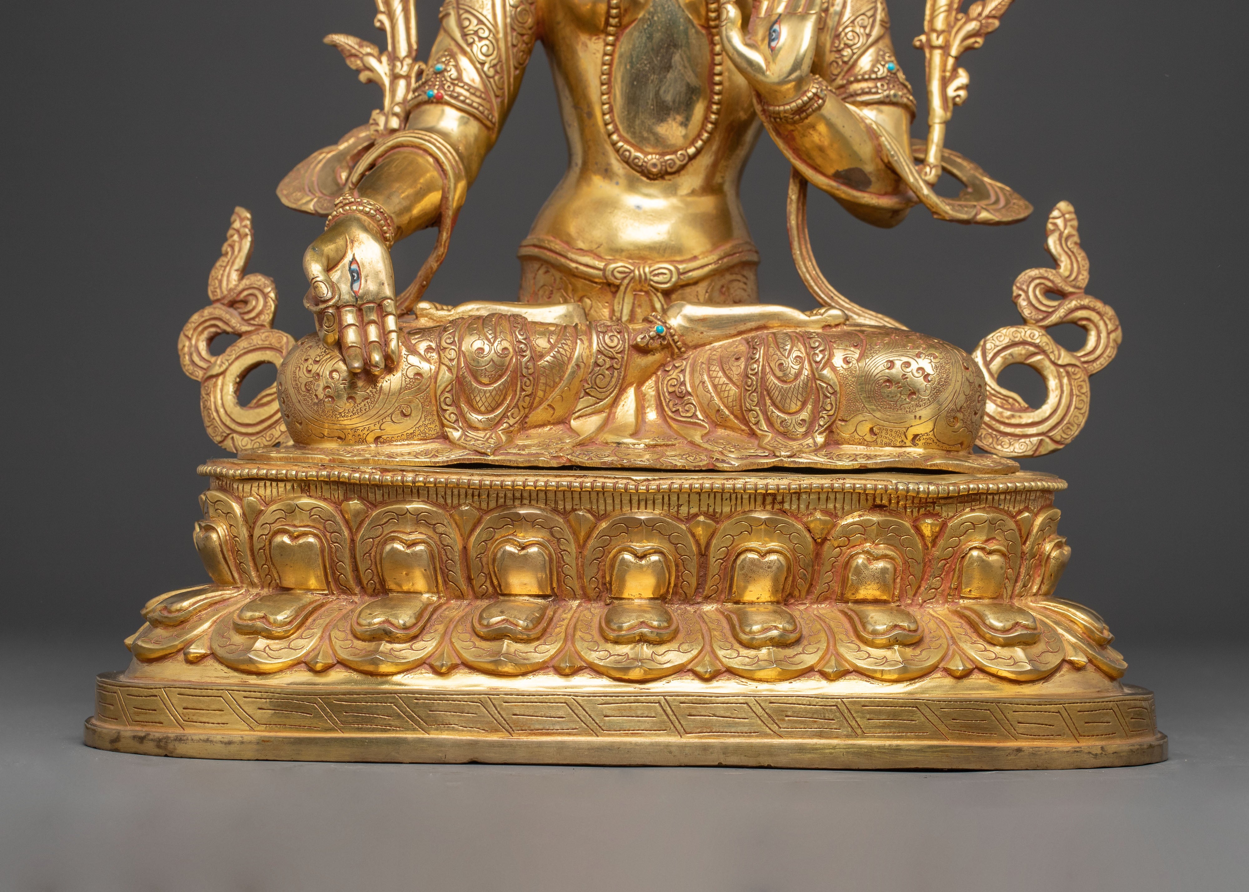 White Tara Golden Handmade Statue | Compassion and Longevity Goddess