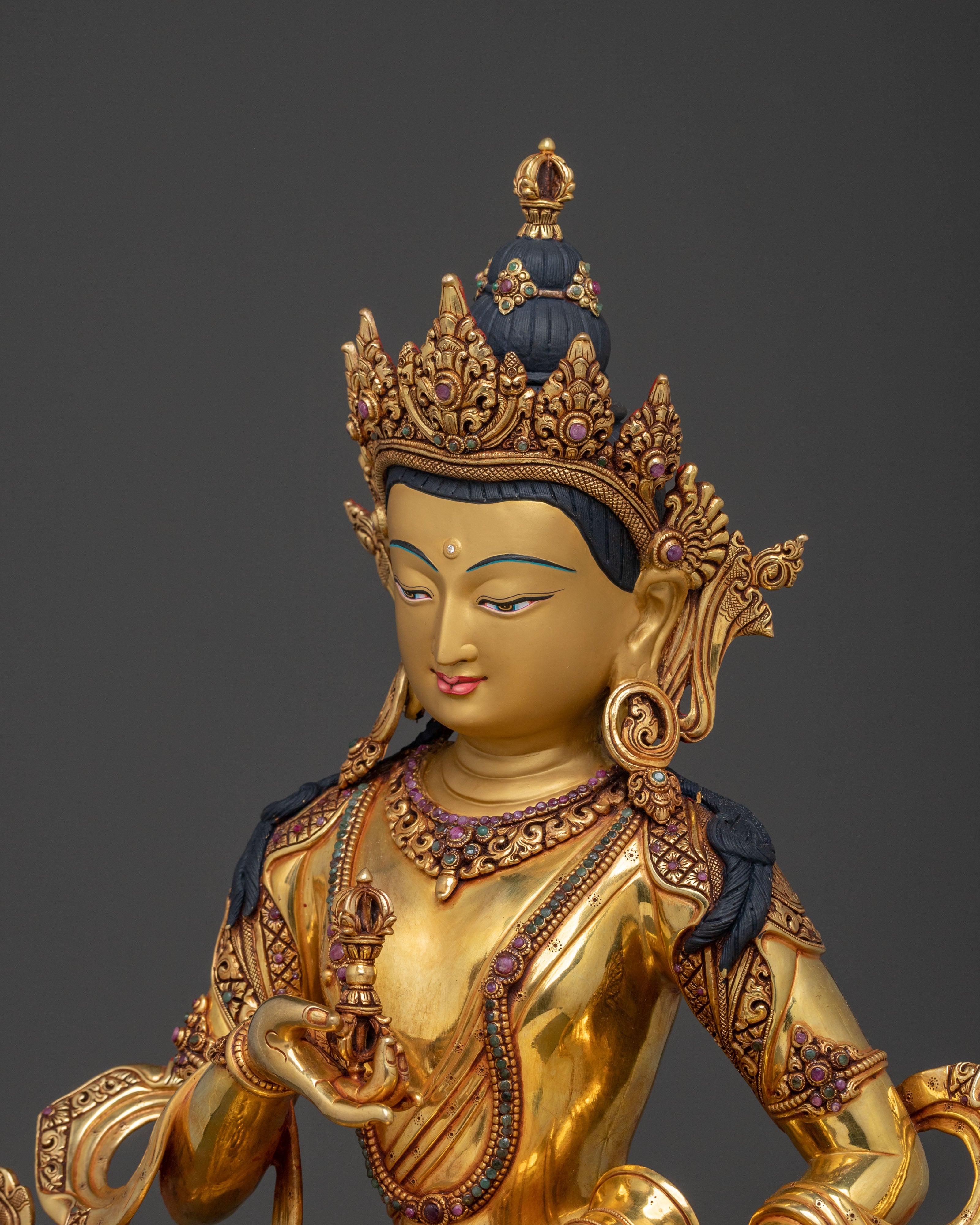 Vajrasattva Peaceful Statue | 24K Gold Gilding