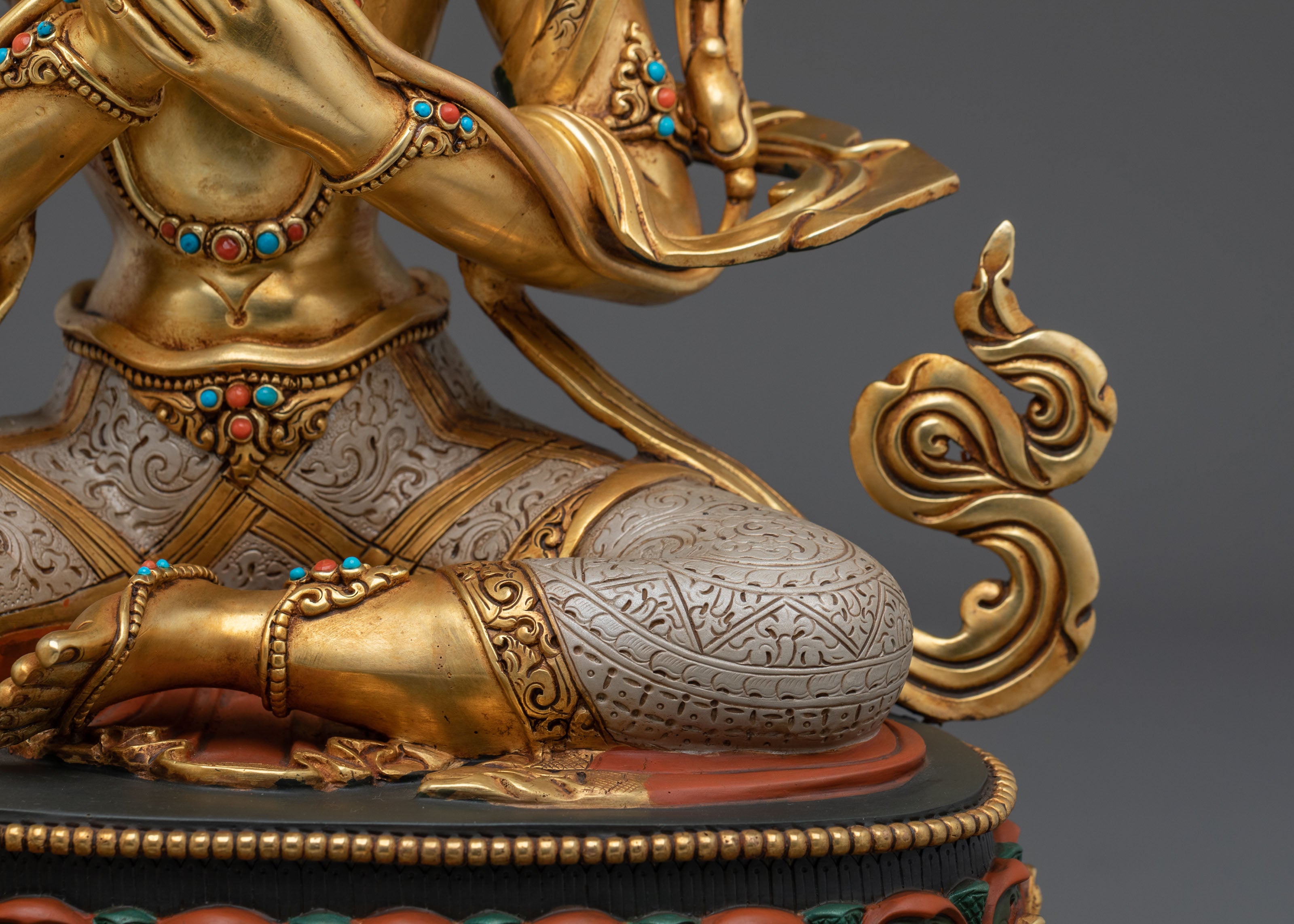 Tikshna Manjushri Meditation Statue | 24K Gold Gilded Copper Sculpture