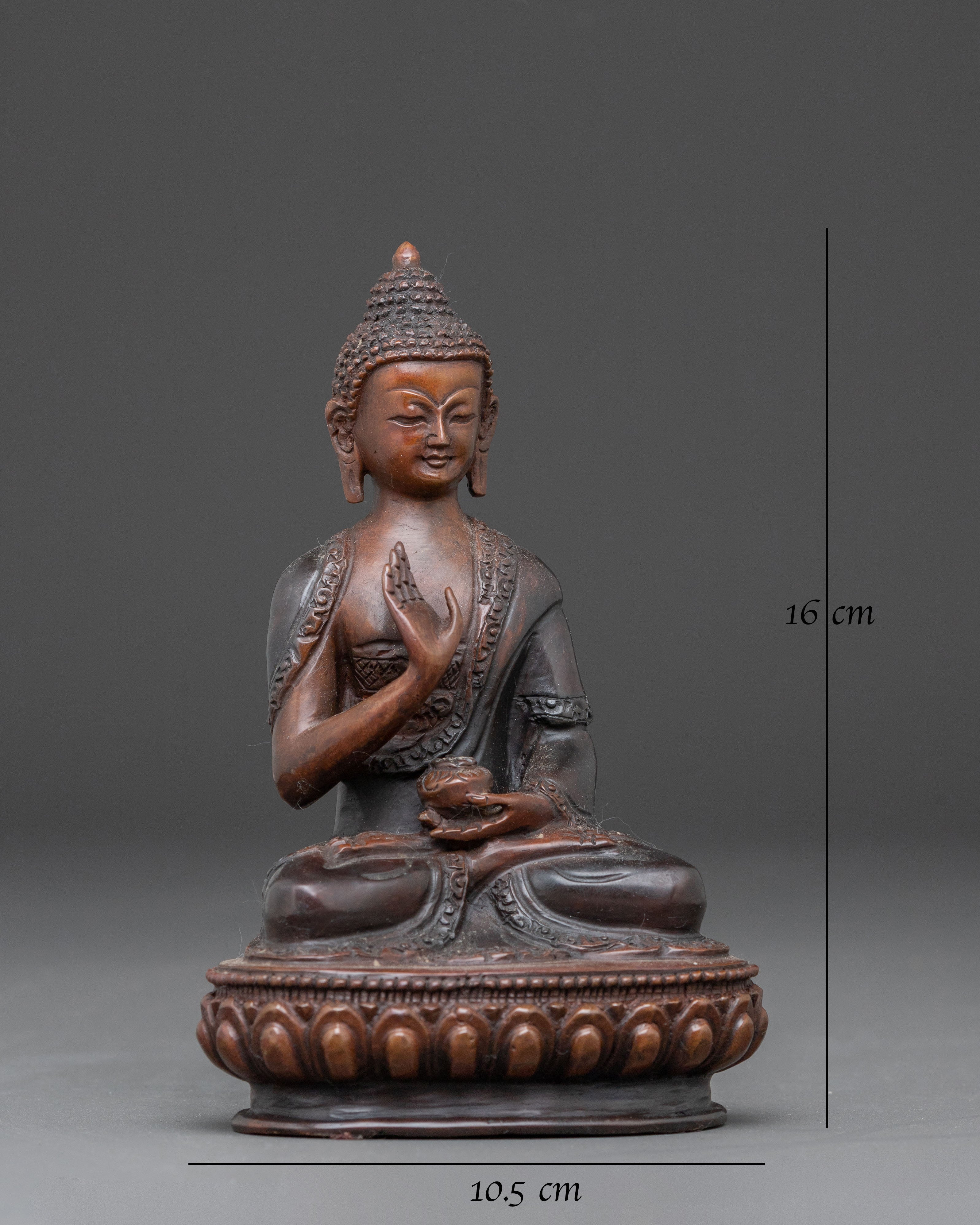 Handmade Amogasiddhi Oxidized Copper Statue