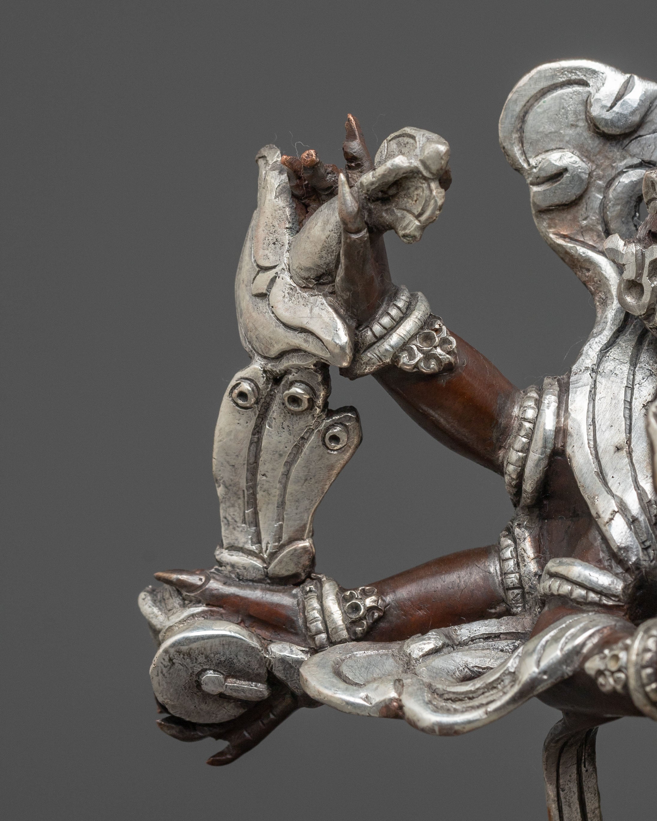 White Mahakala Sacred Statue | Protector Figure