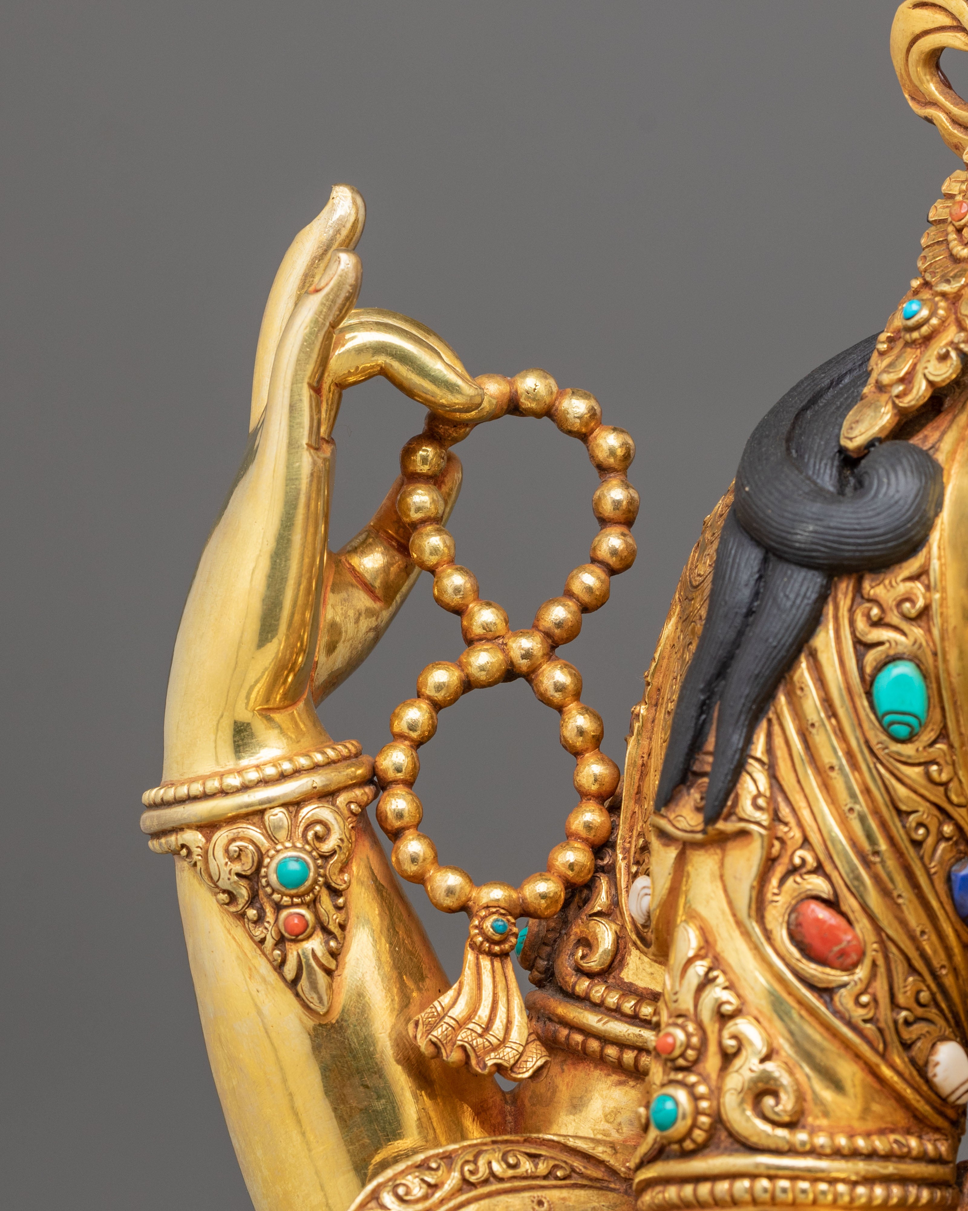 Chenrezig Sculpture | Hand-Carved 24K Gold Gilded Figurine