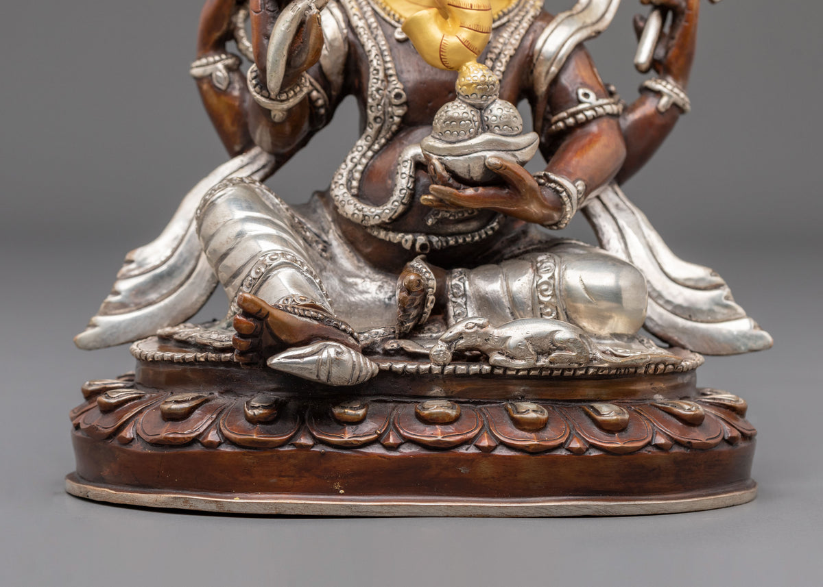 God Ganesh Statue | Oxidized Figurine with Silver Plating