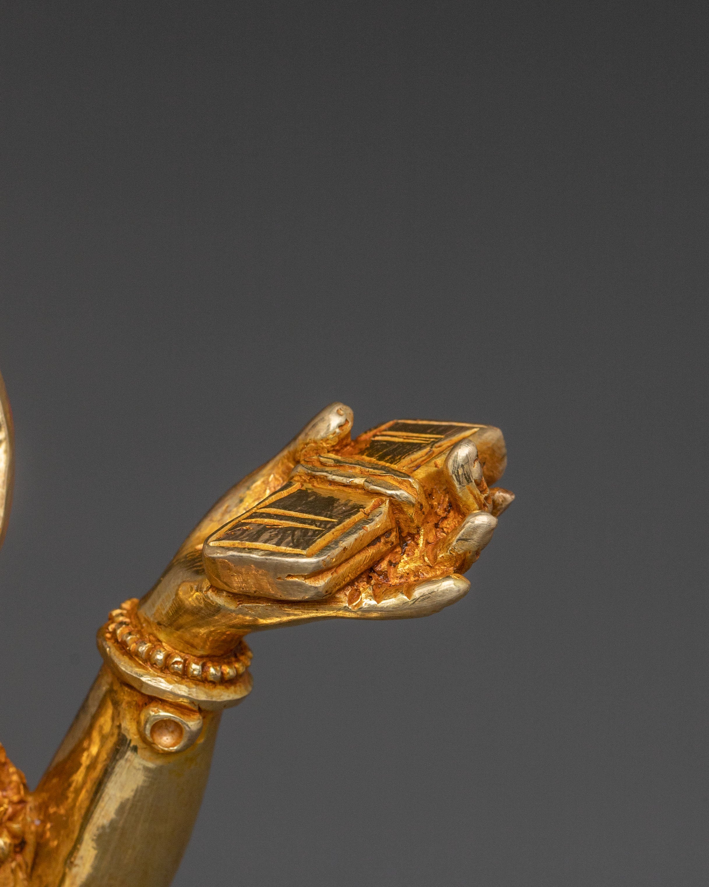 Prajnaparamita Wisdom Statue, Hand-Gilded Copper Art