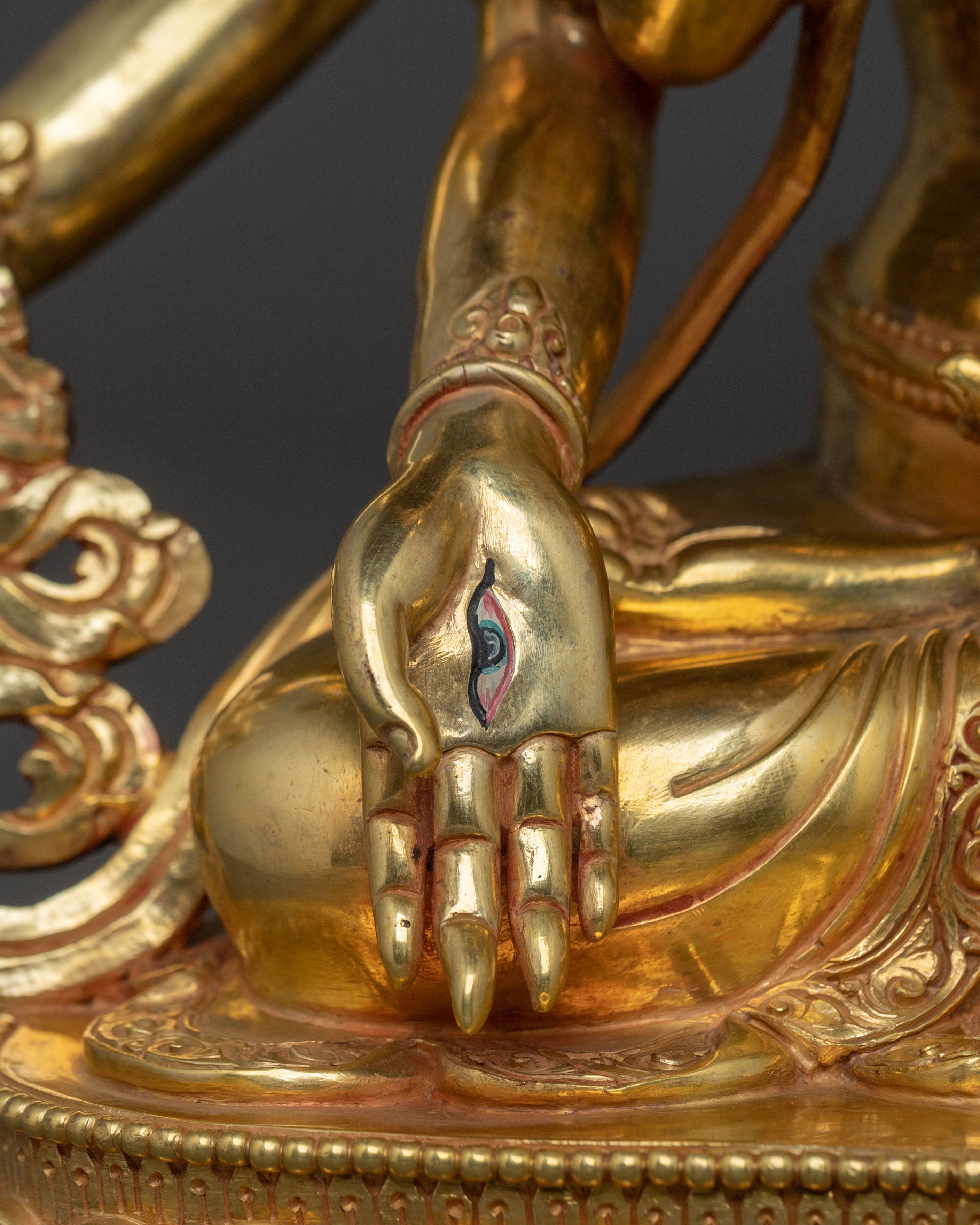 A Radiant Handmade Namgyalma Statue Set | 24K Gold Glided