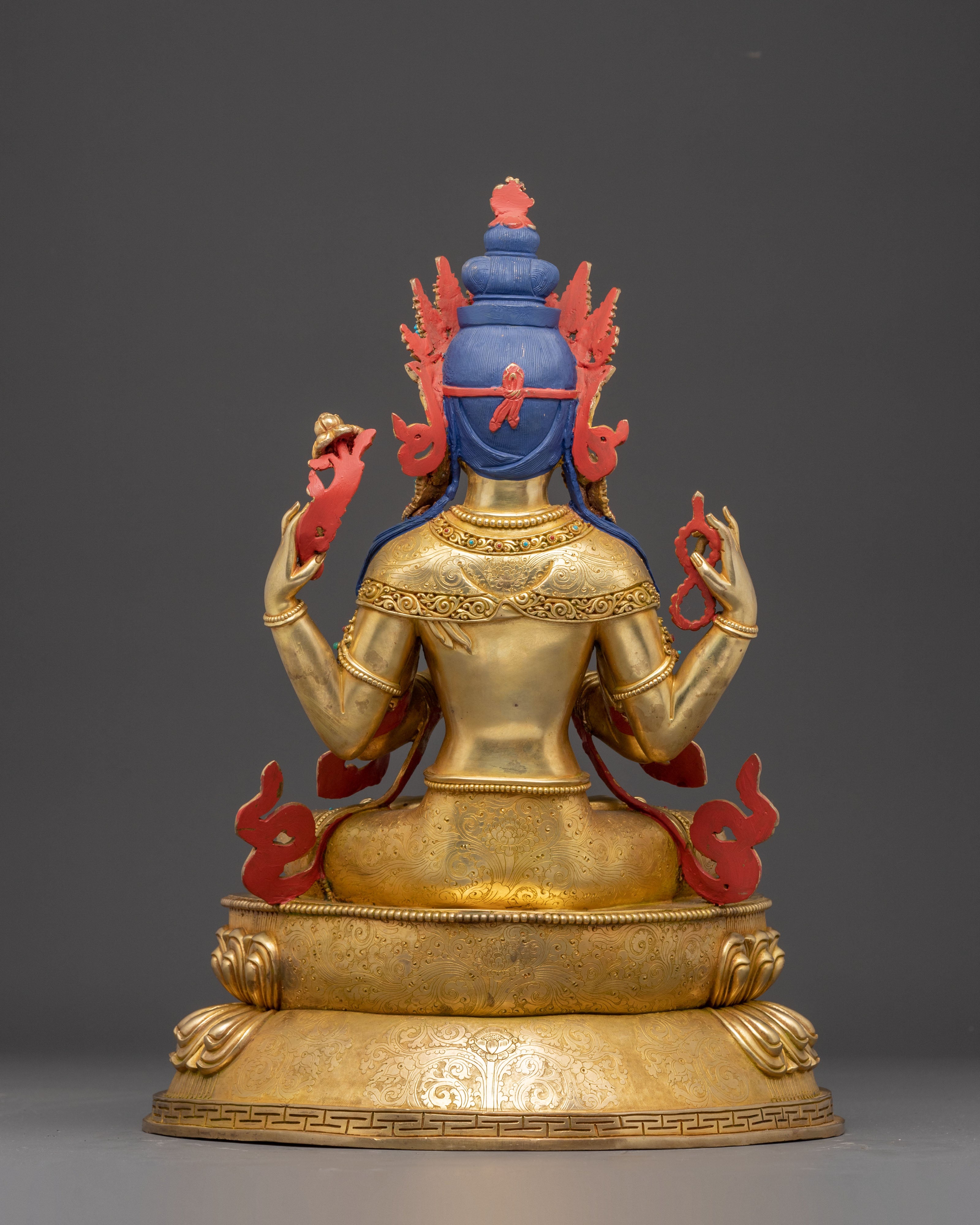 Himalayan Handcrafted Sculpture of Bodhisattva Chenrezig