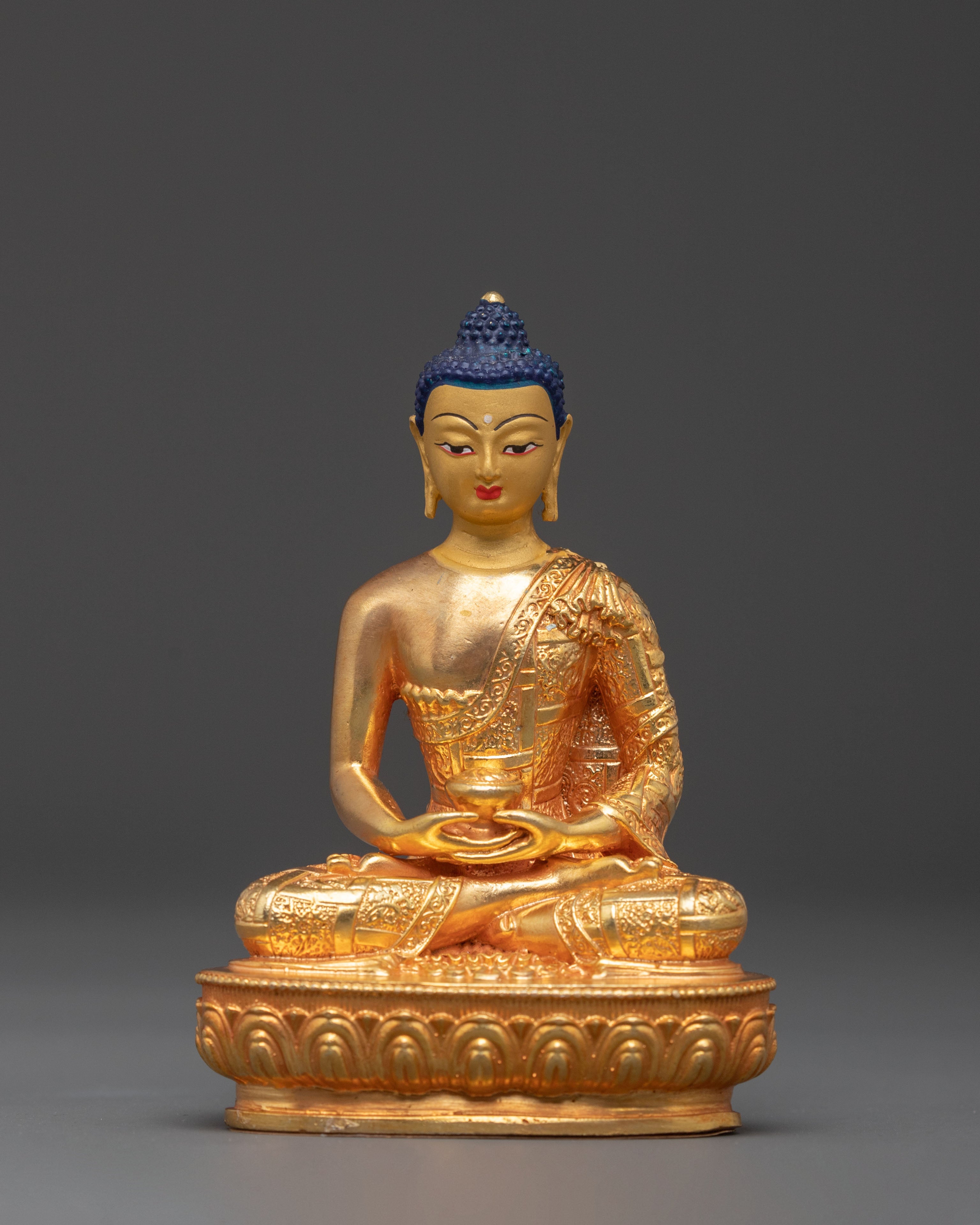 Amitabha Pure Land Buddha Statue | Gold Gilded Copper Buddhist Figurine
