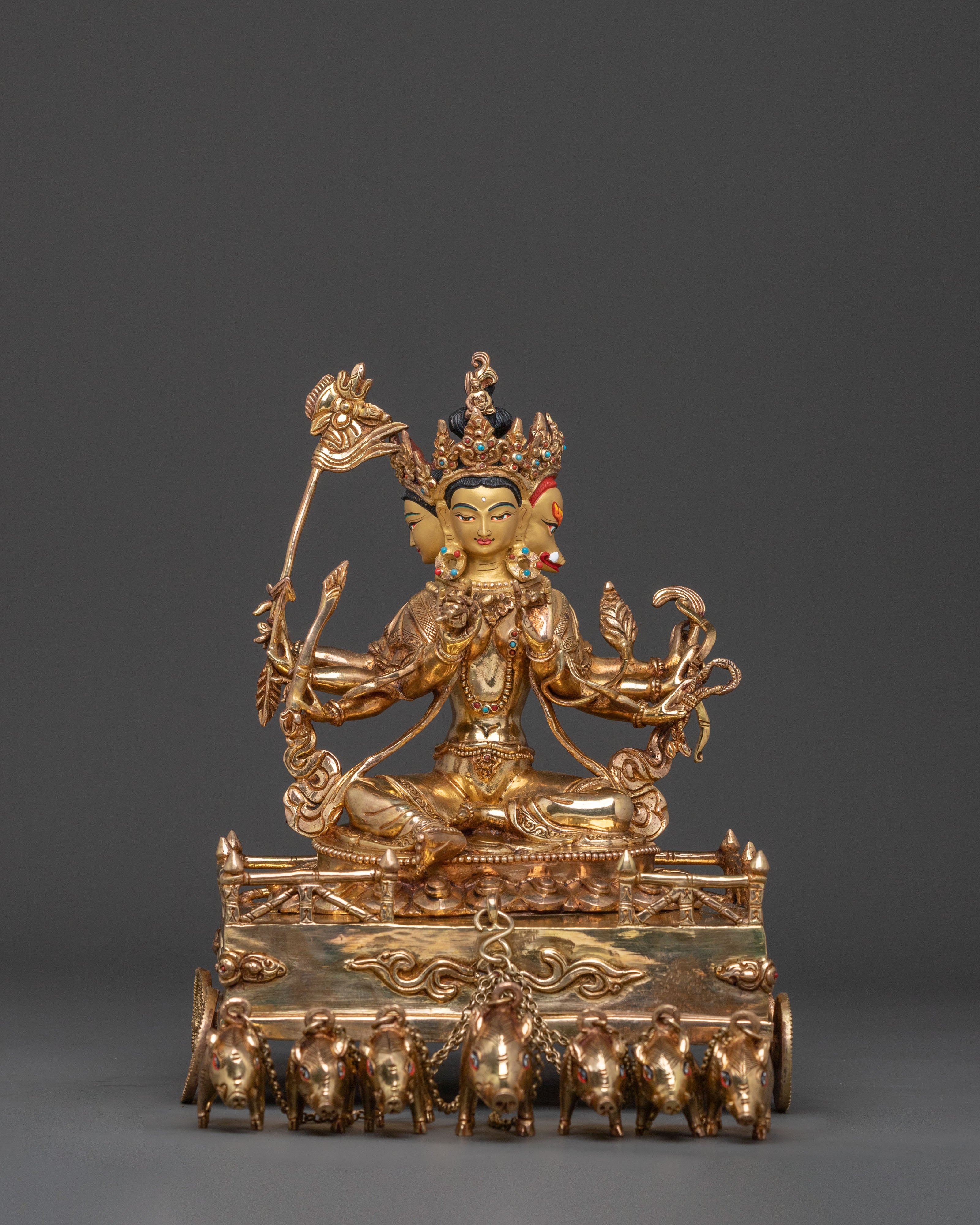 Goddess Marichi Statue with 24K Gold Gilding