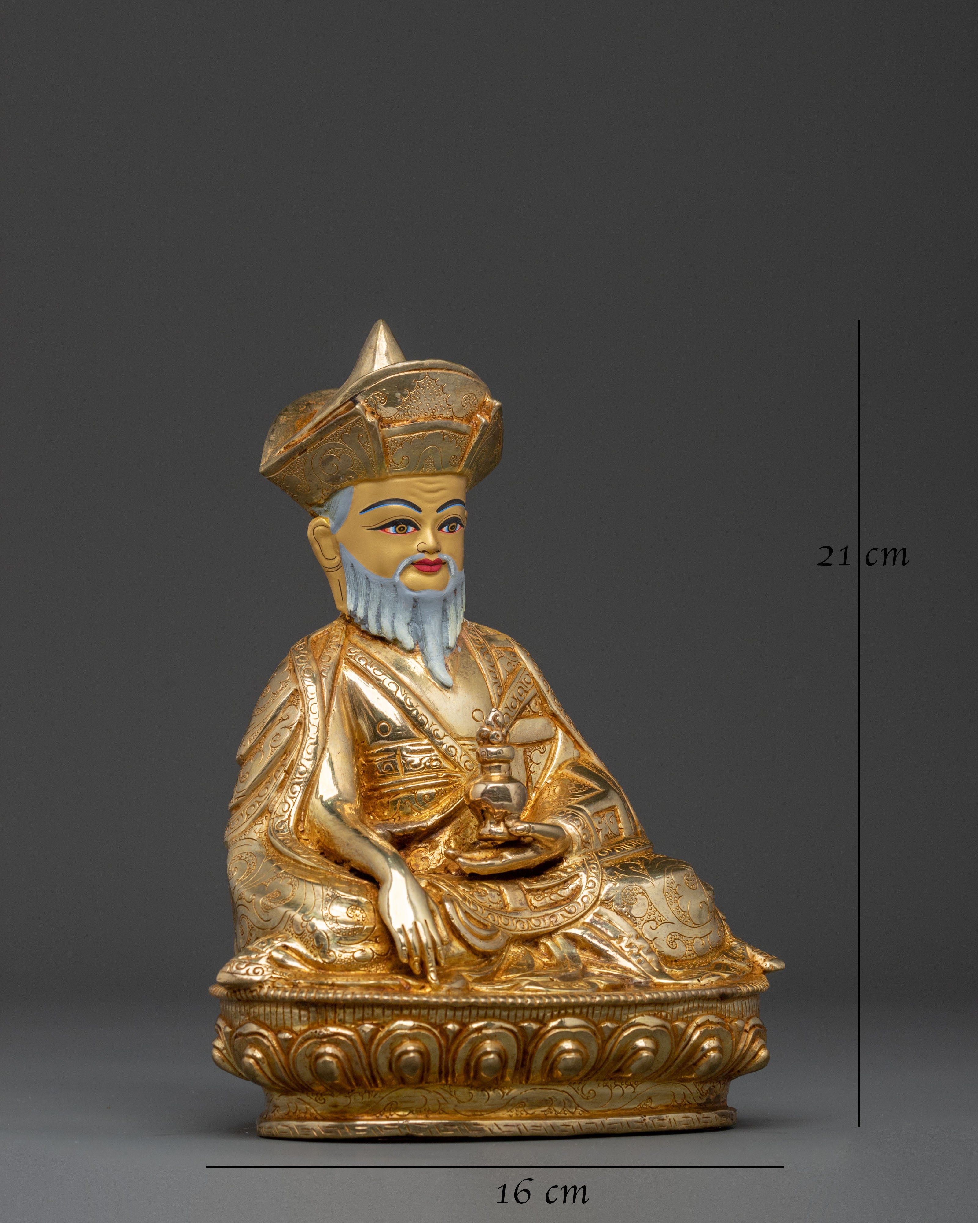 Guru Shapdum: Handcrafted 24K Gold Gilded Statue