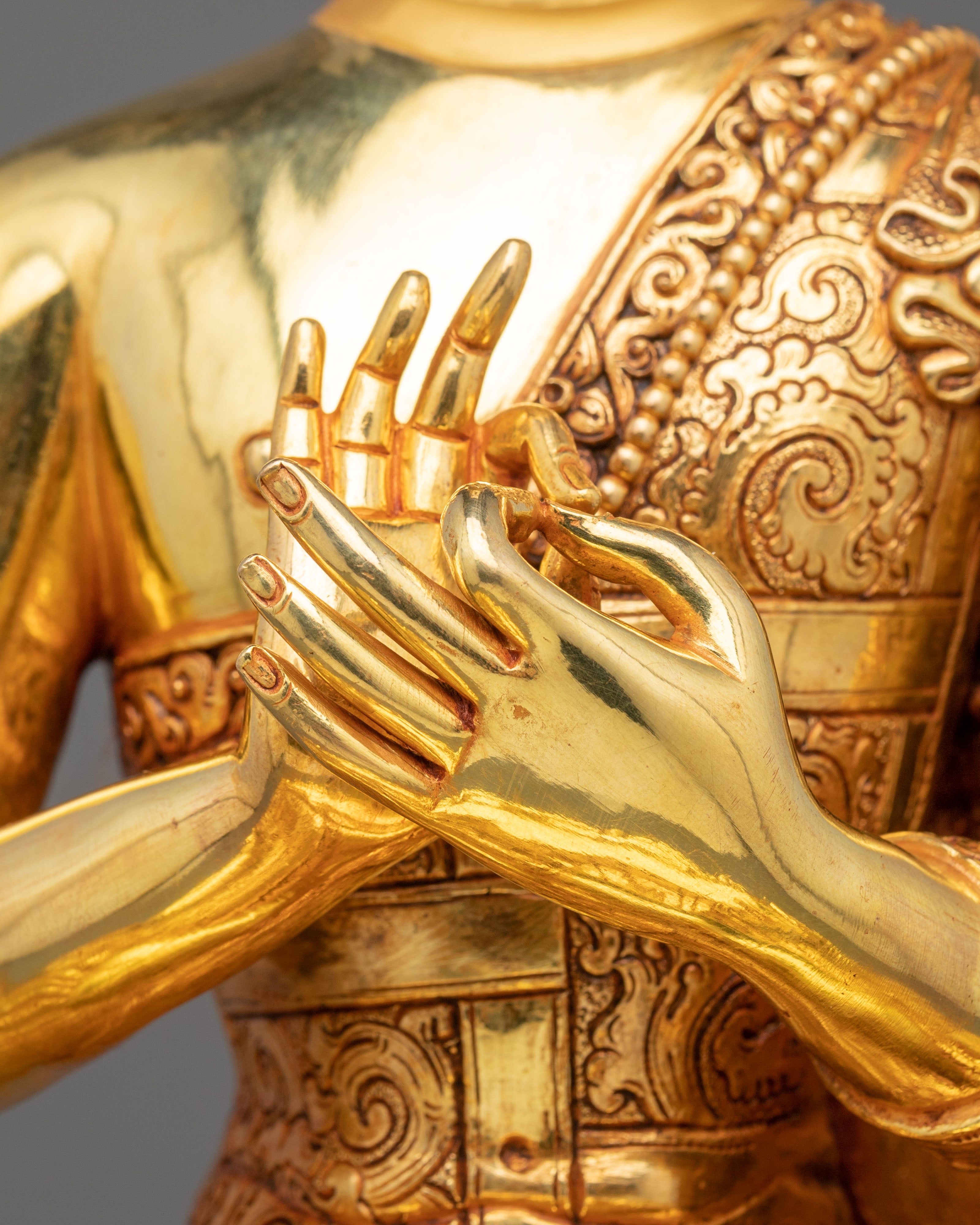 Vairocana Copper Statue with 24K Gold Gilding | Home Decor