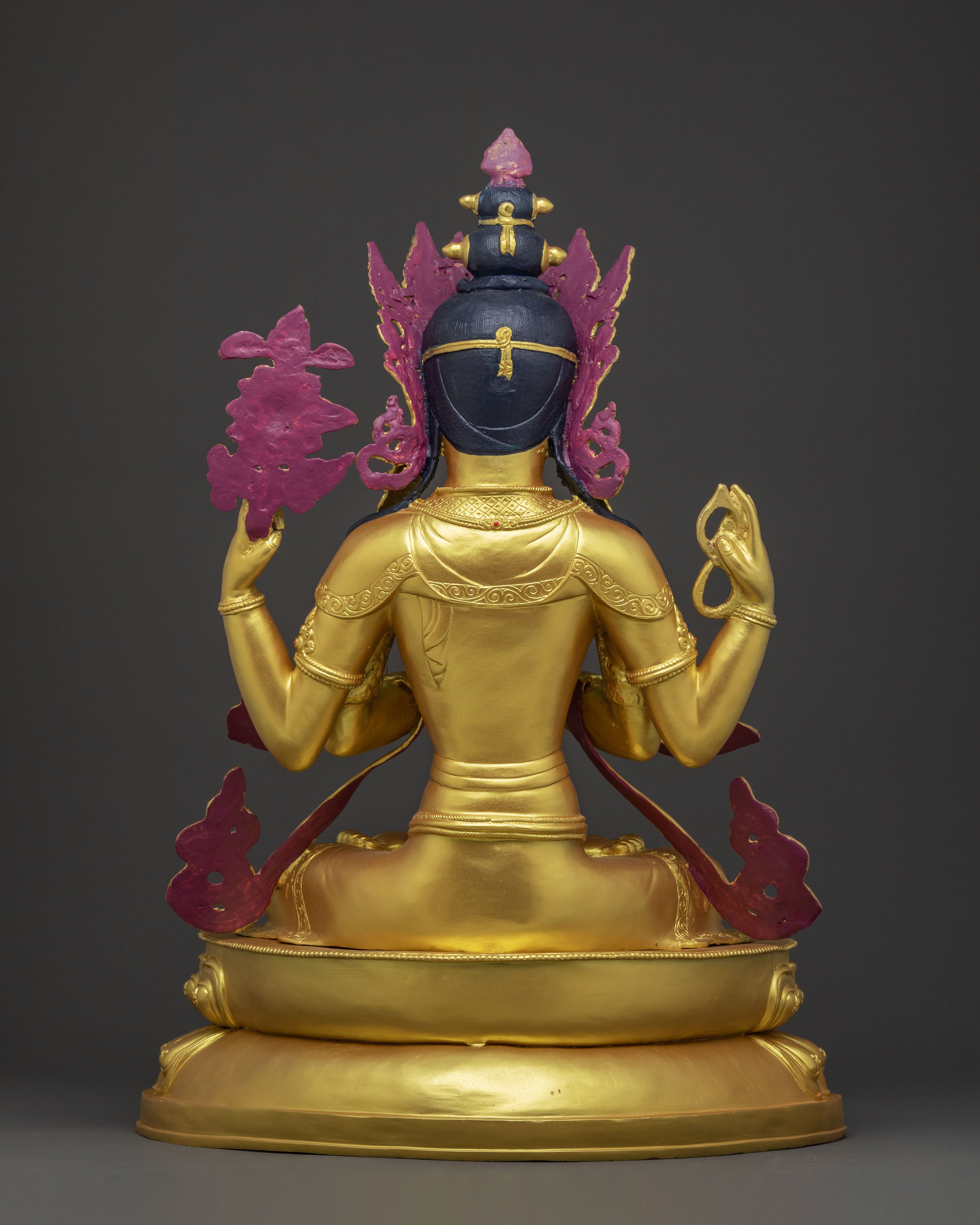 Chenrezig Golden Statue | Meditational Home Decor