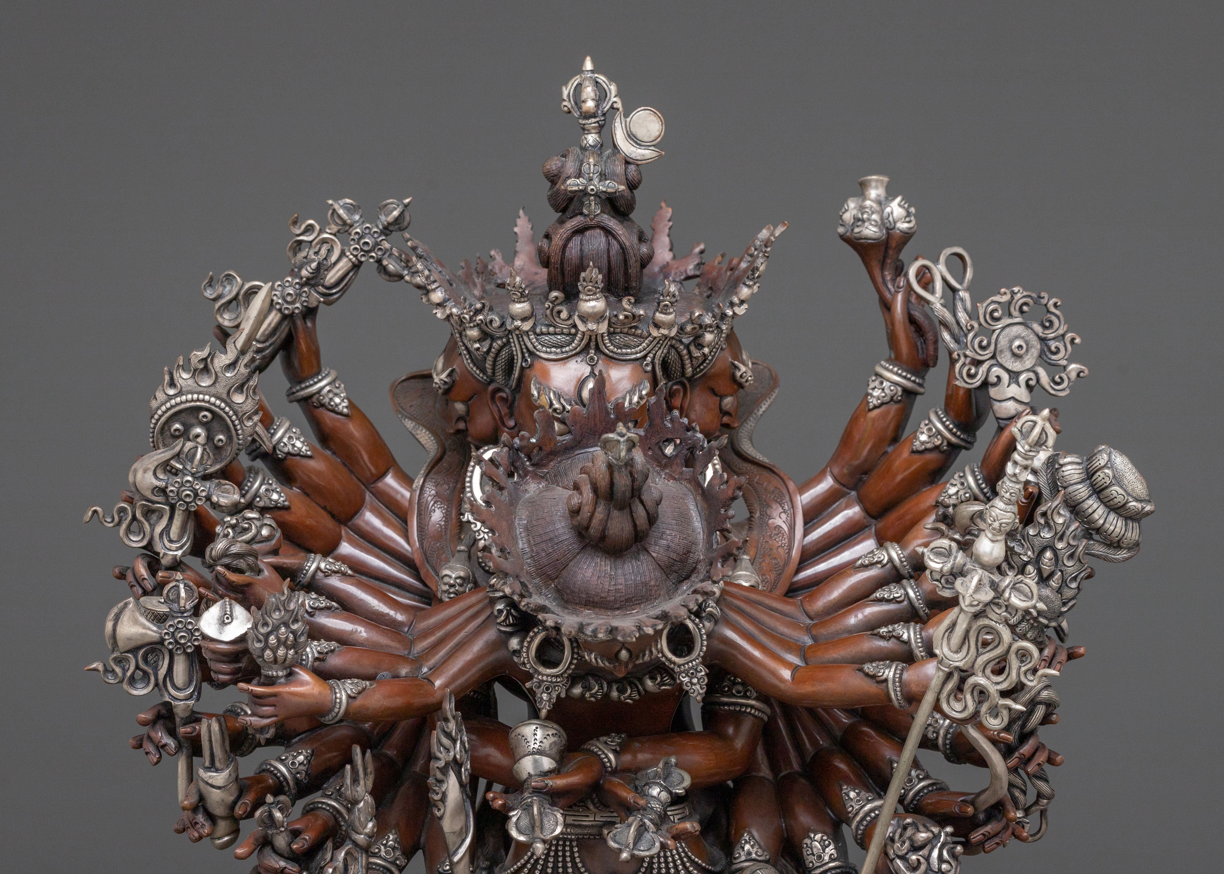 Kalachakra Handcrafted Statue | Silver-Plated Figurine