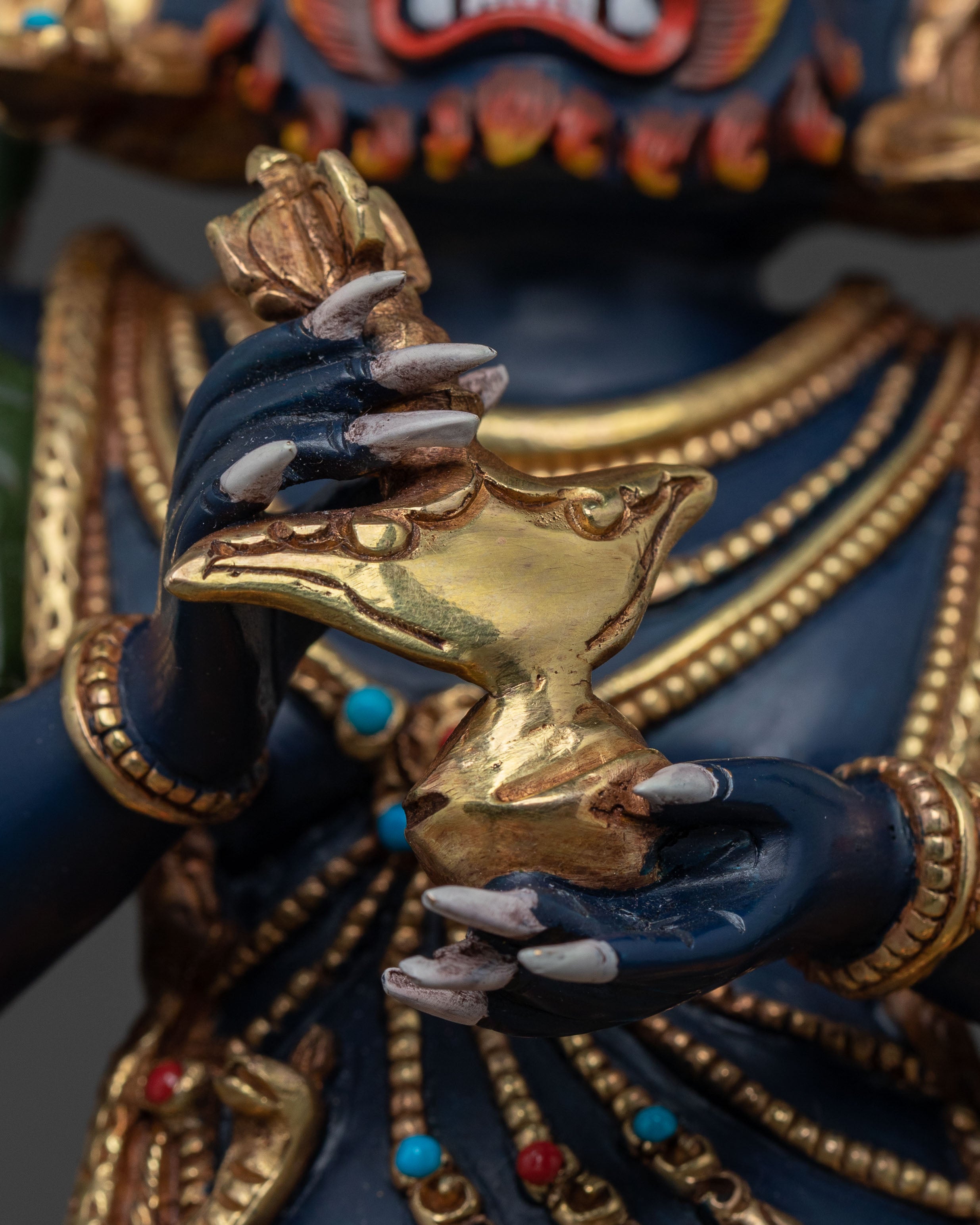 Four Armed Mahakala Sculpture | Protector Deity