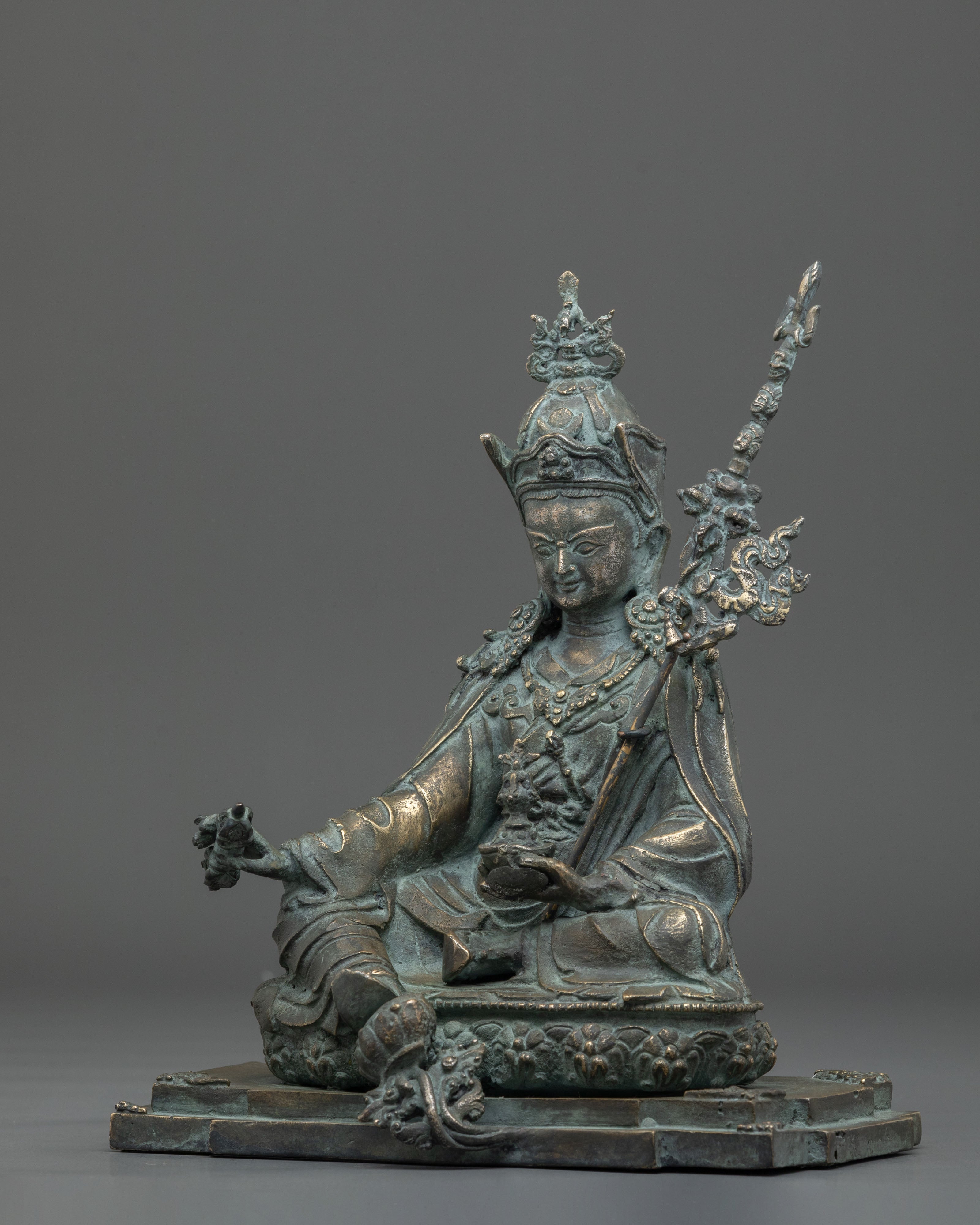 Guru Rinpoche Handmade Copper Statue with Antique Finish