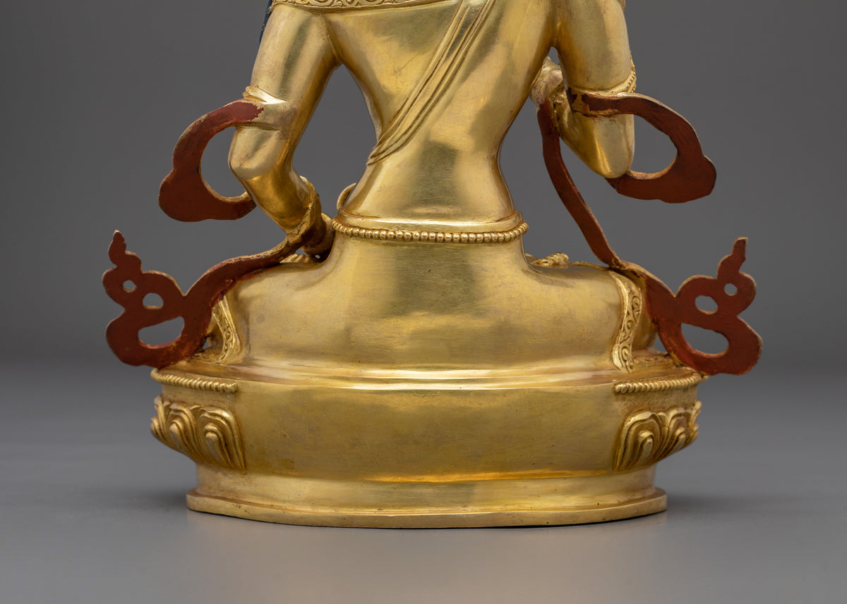 Vajrasattva Fire Gold Gilded Statue | Tibetan Deity Figurine