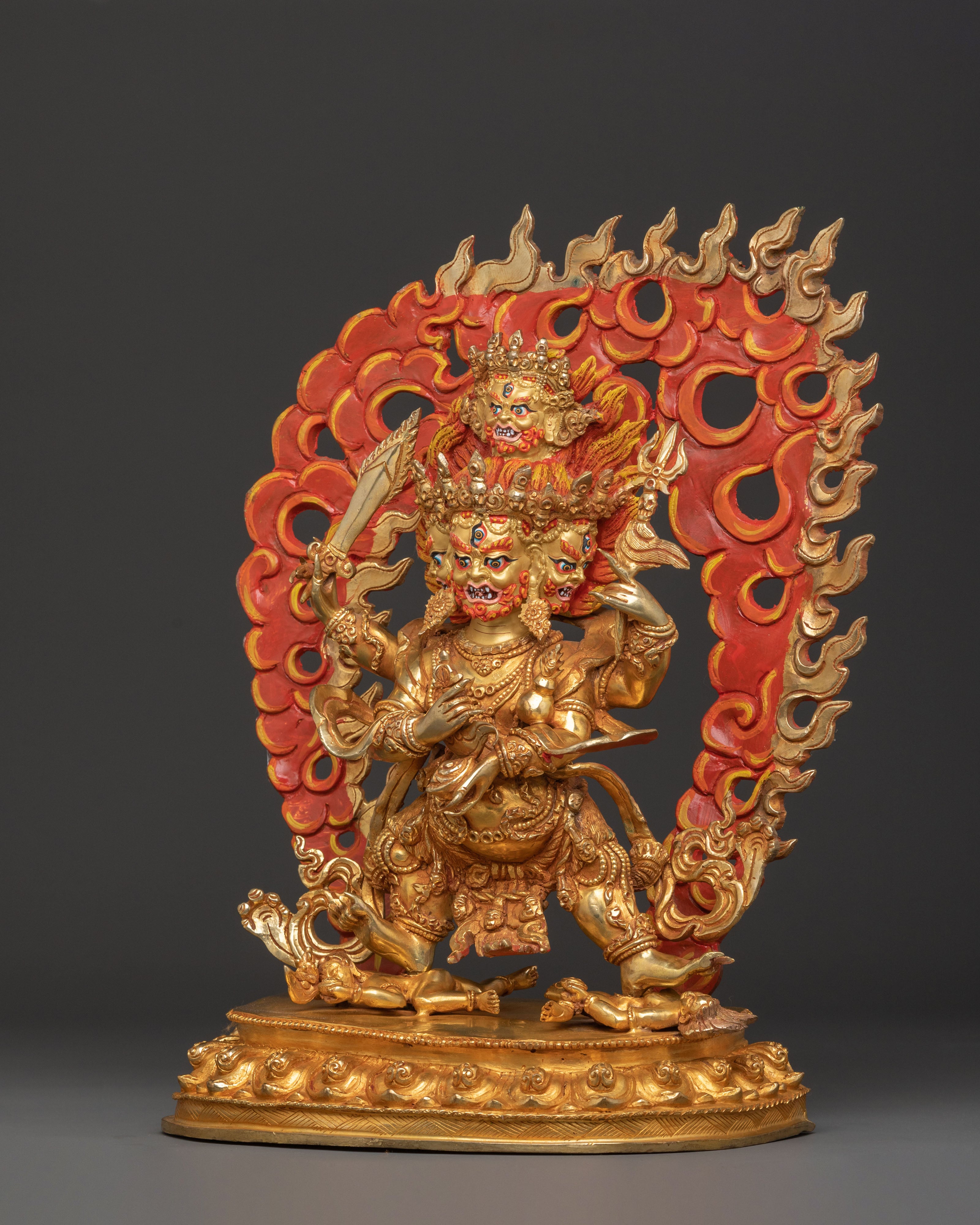 Four Armed Mahakala Spiritual Statue | Altar Decor