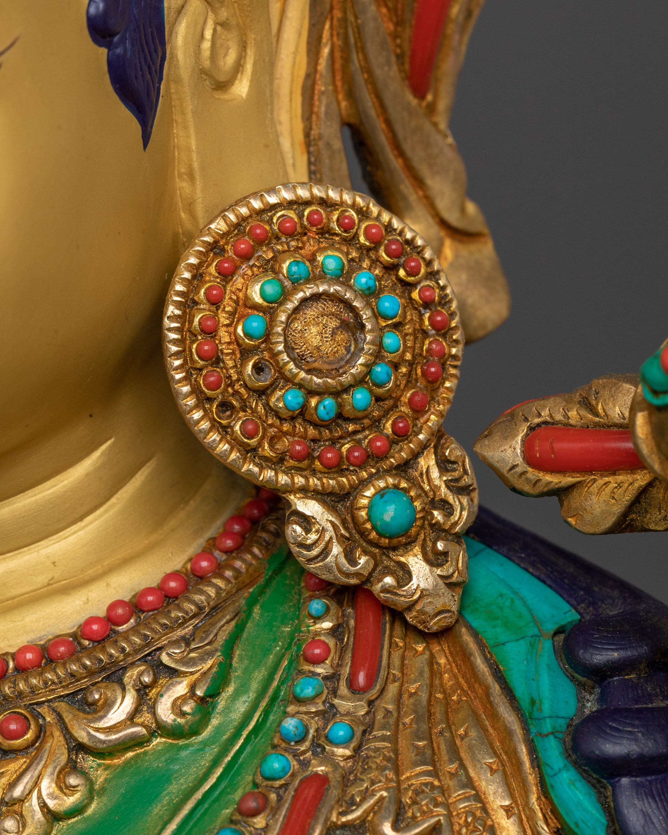 Himalayan Shyama Tara Sacred Statue Gilded in 24K Gold