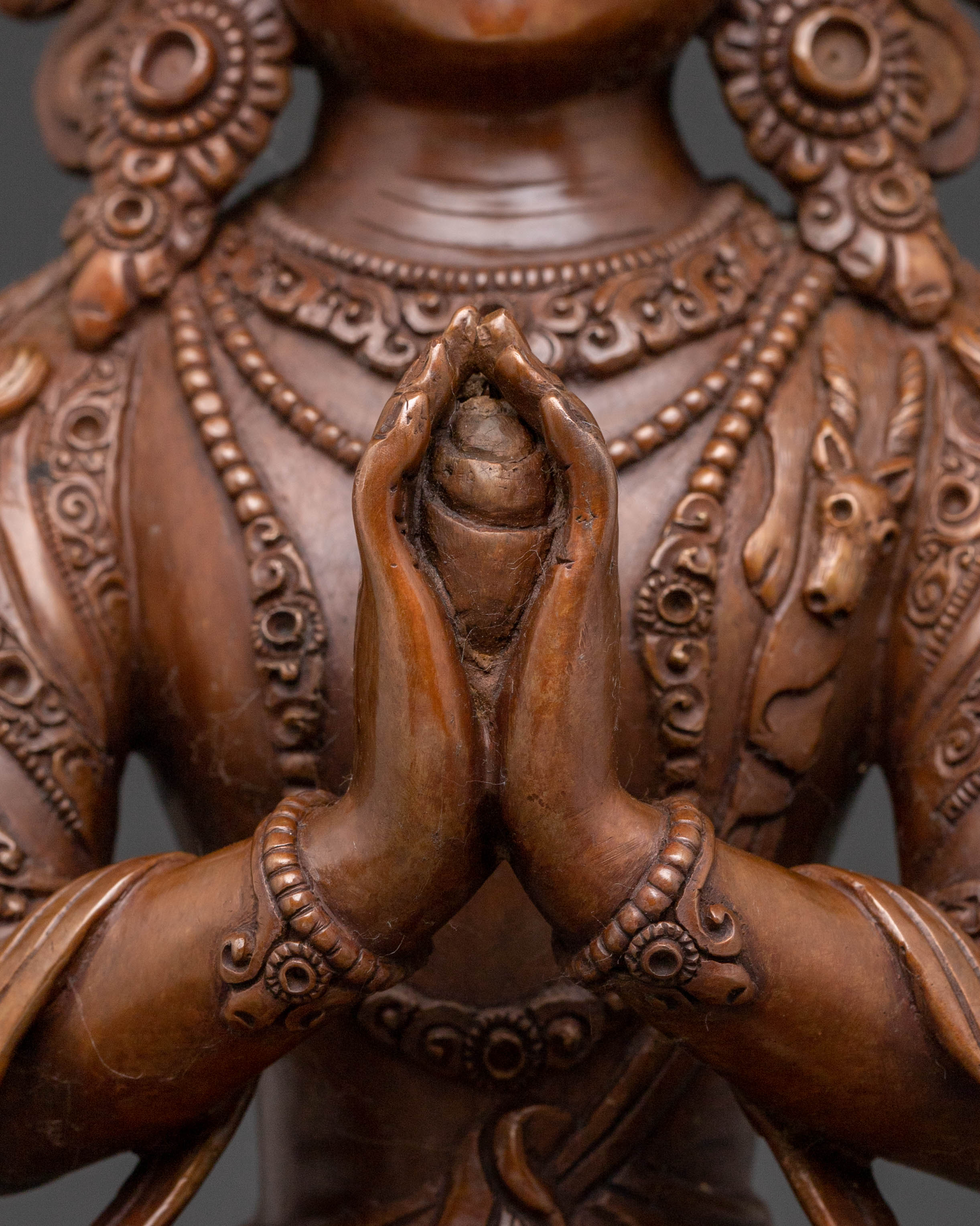 Bodhisattva Chenrezig Statue for Protection – Oxidized Copper Artistry