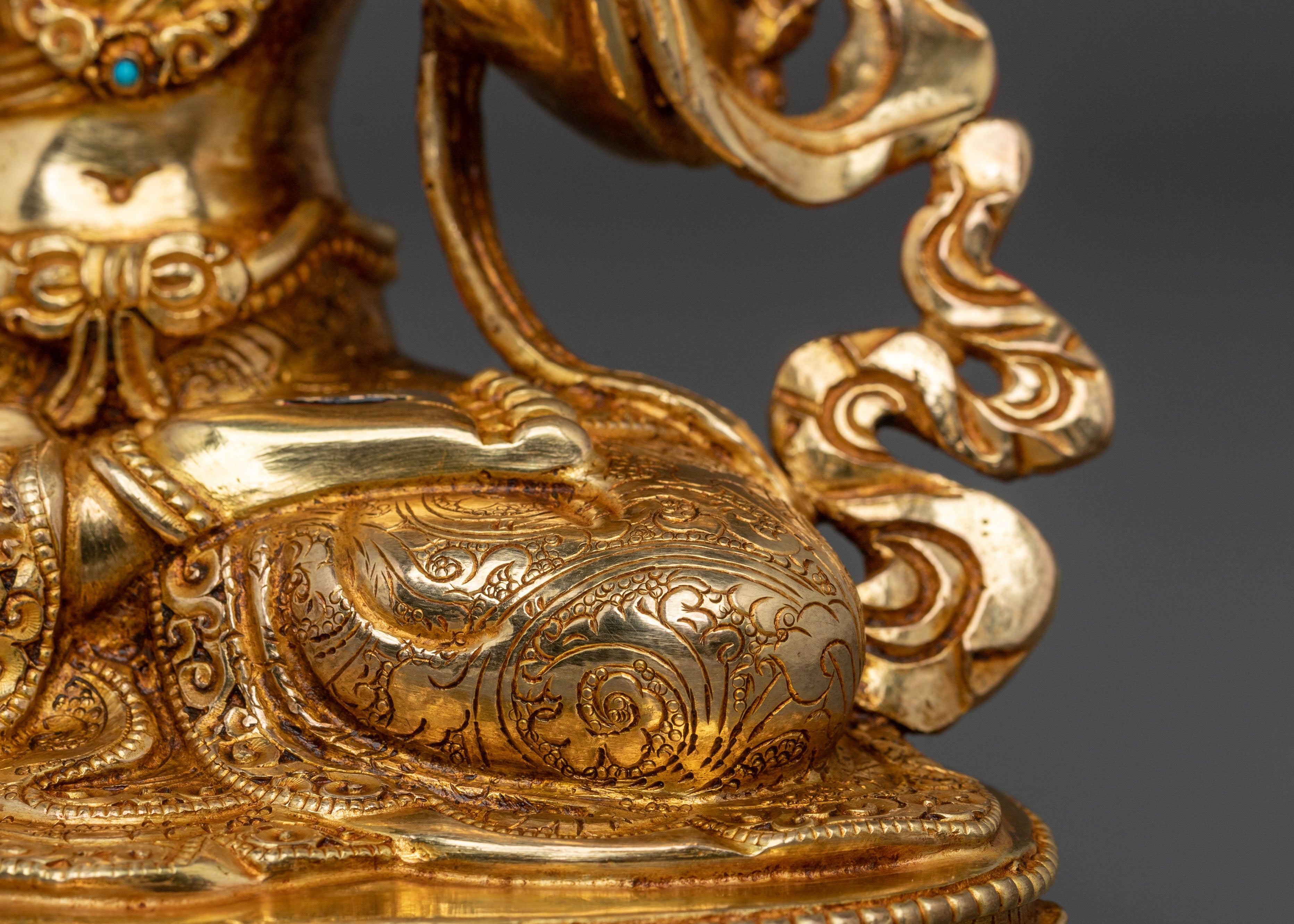 White Tara Peaceful Statue: Serene Gold-Gilded Copper