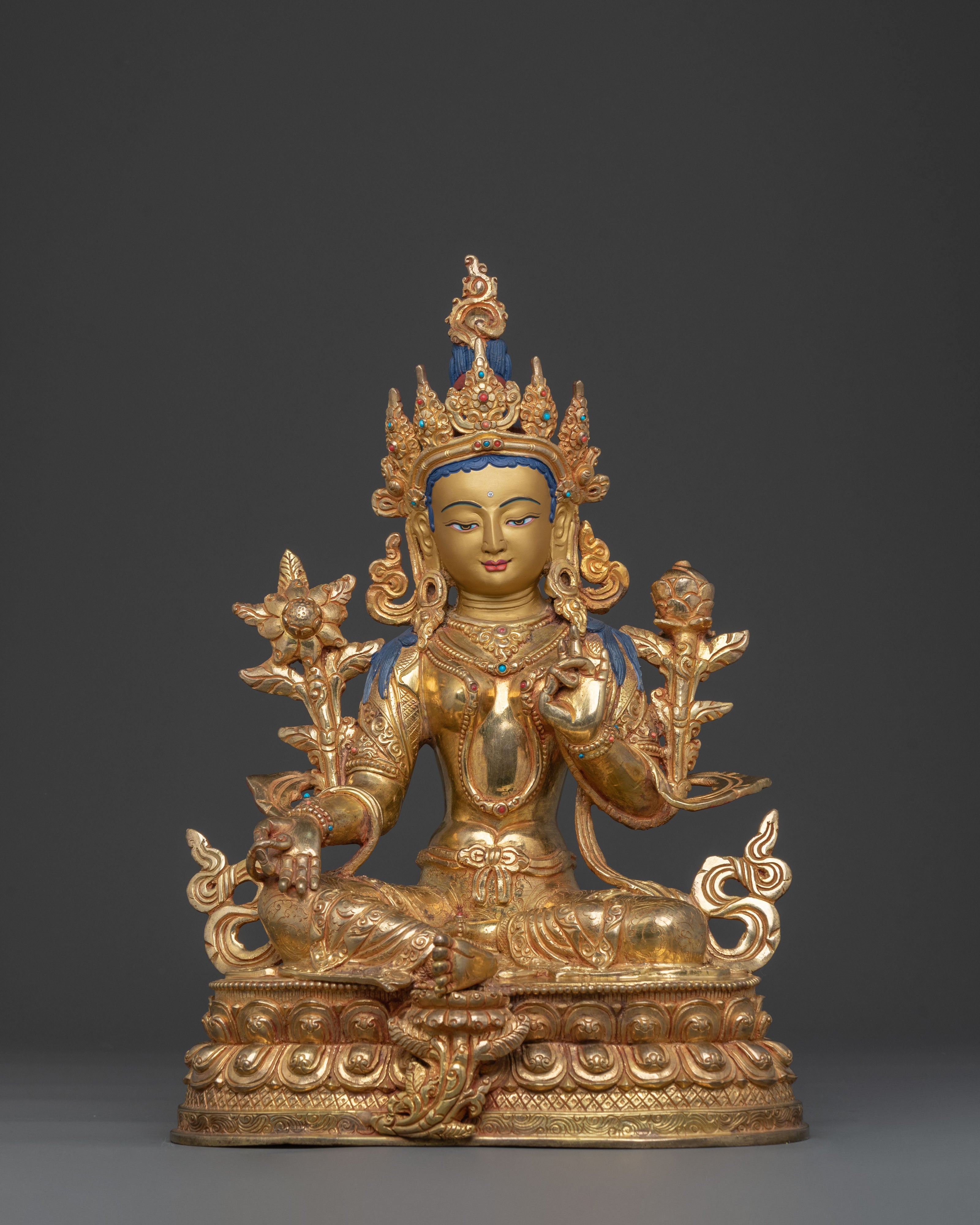Green Tara Fearless Protector Statue: Goddess of Compassion