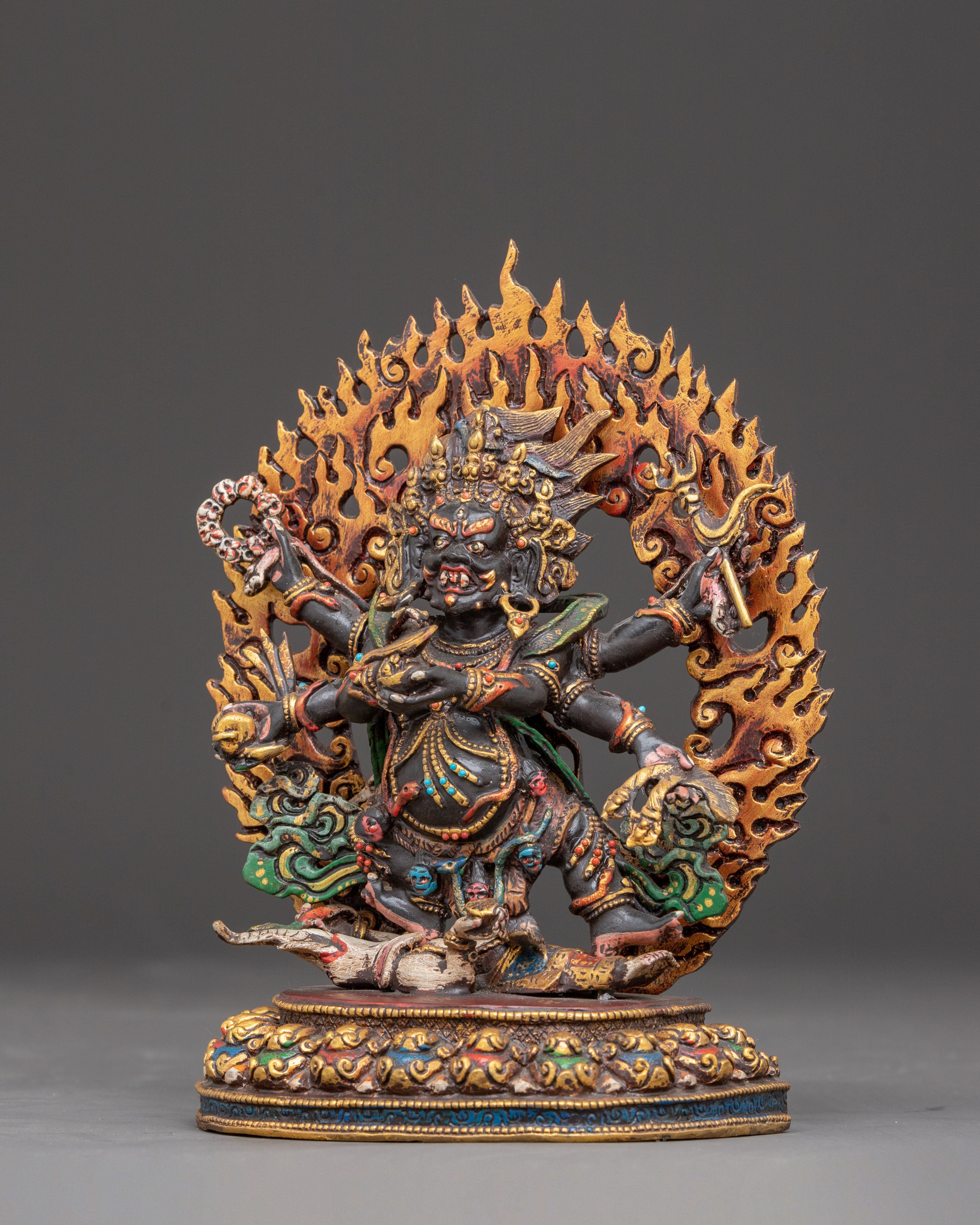 Golden Sculpture of Six-Armed Mahakala