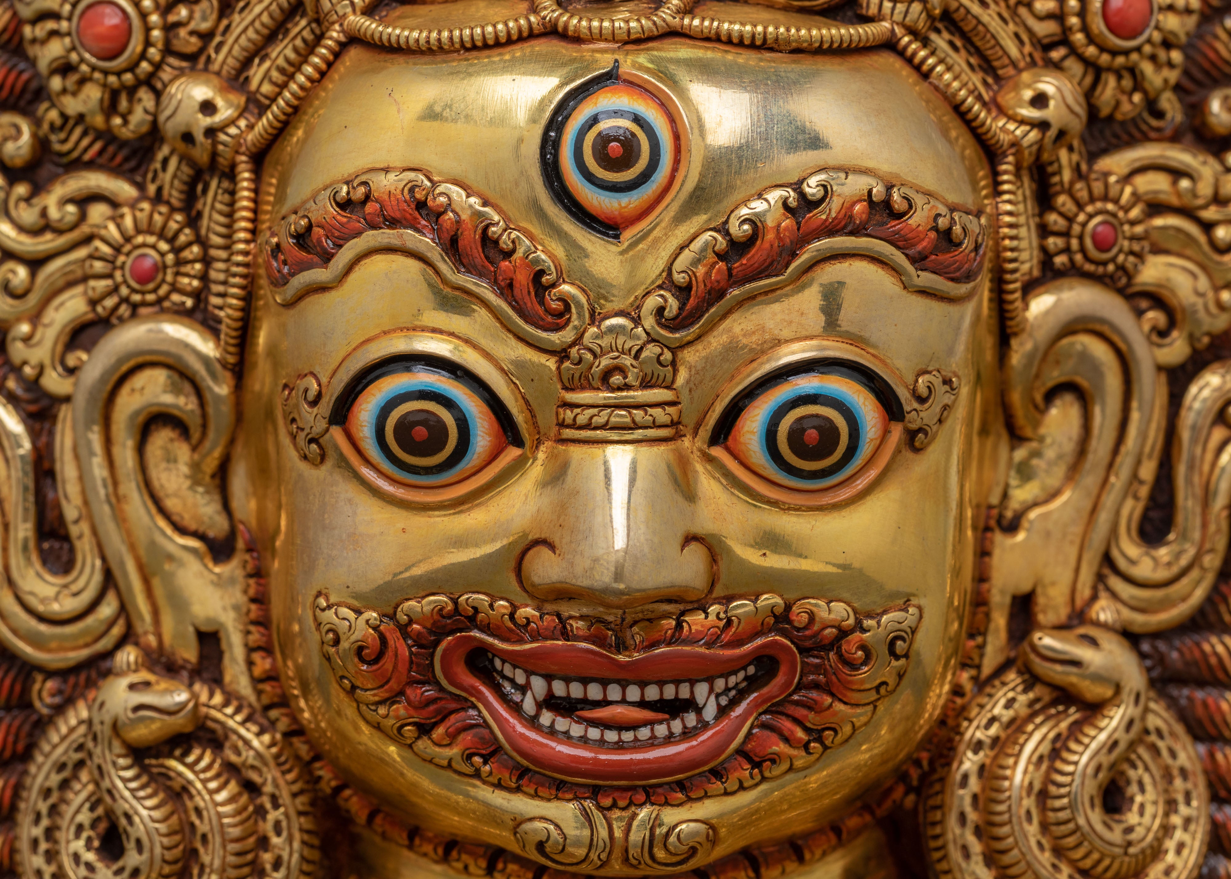Bhairava Mask Sculpture | Spiritual Protection