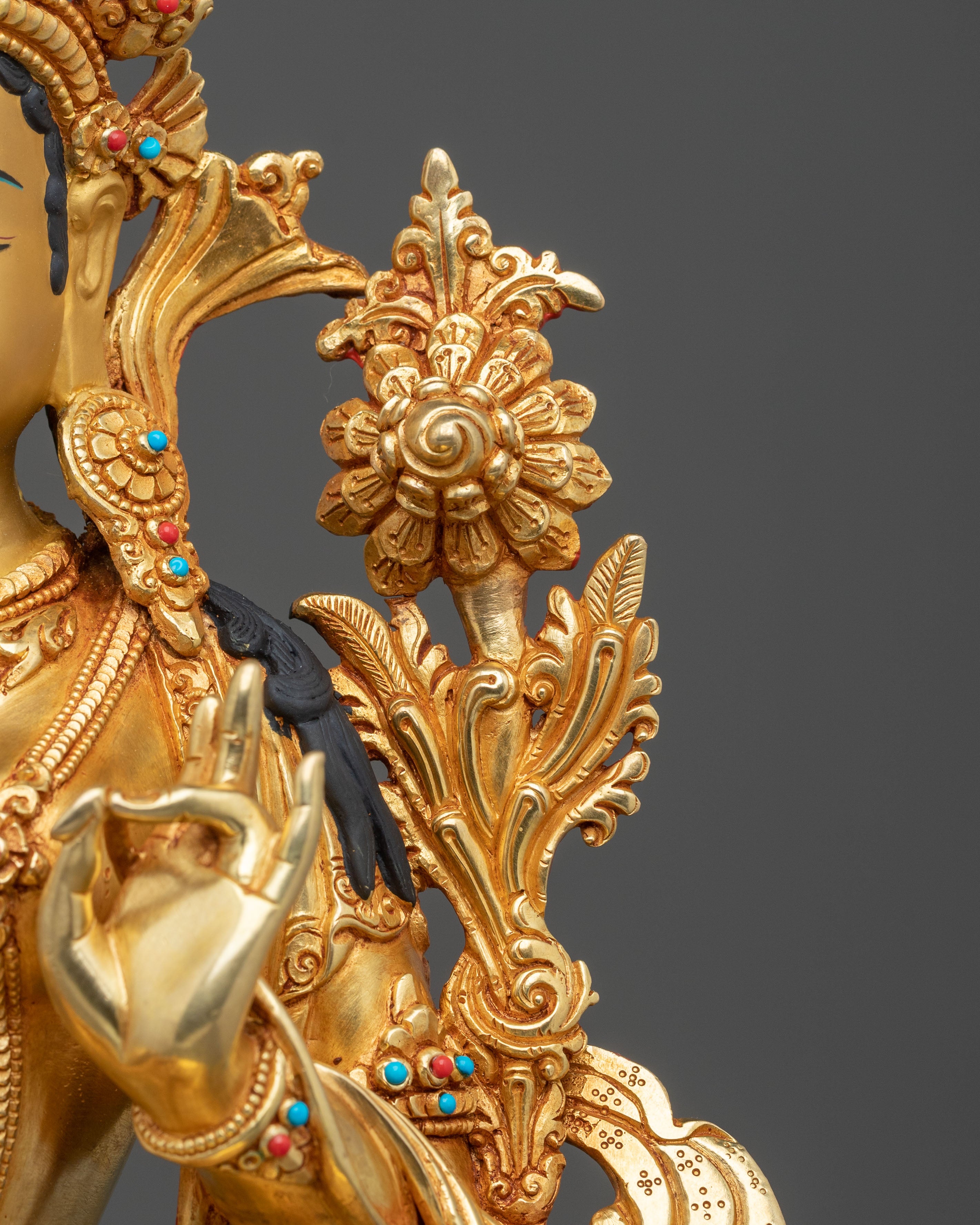 Handmade Green Tara Himalayan Sculpture | Tibetan Protector