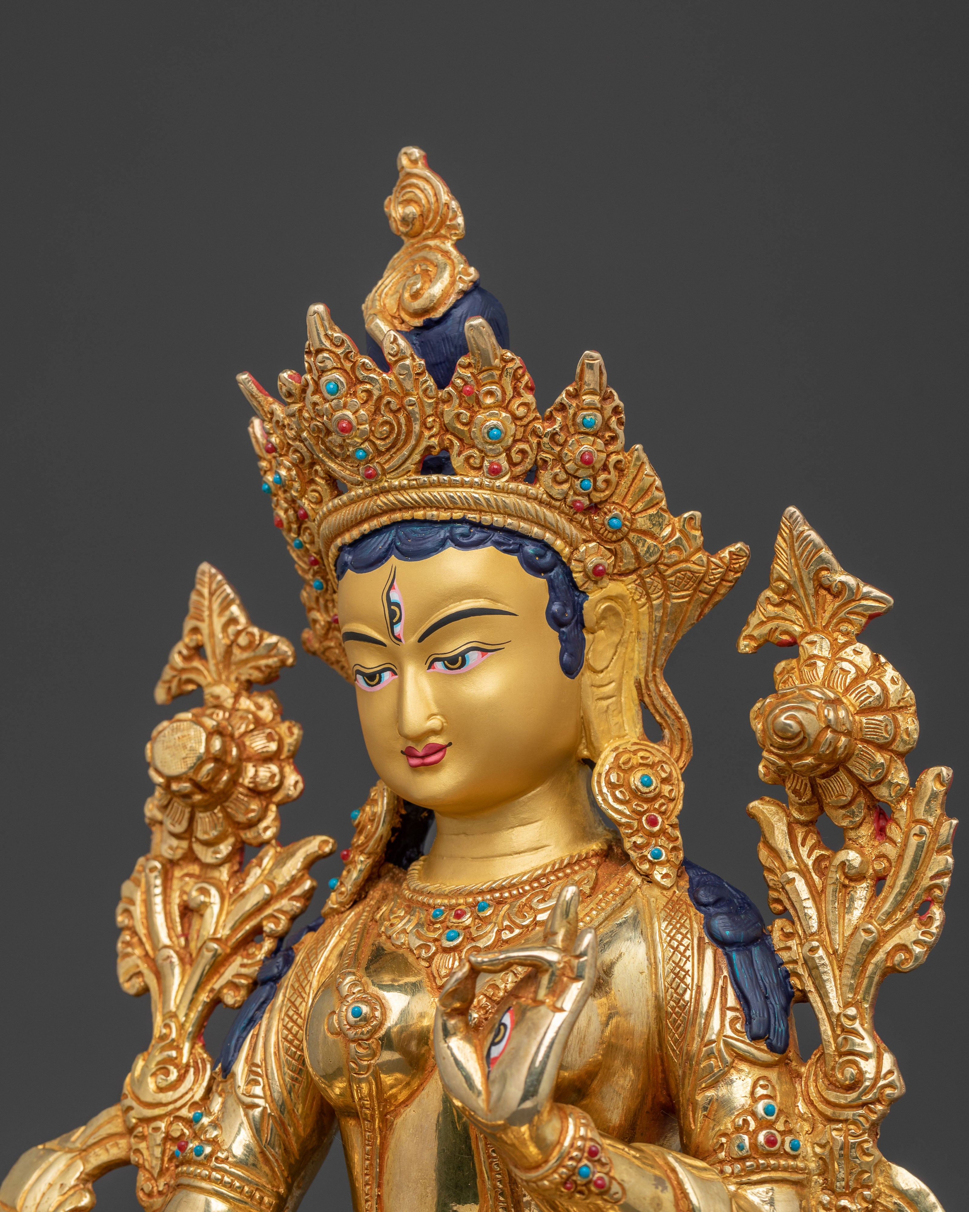 Goddess White Tara Traditional Statue for Altar Decor