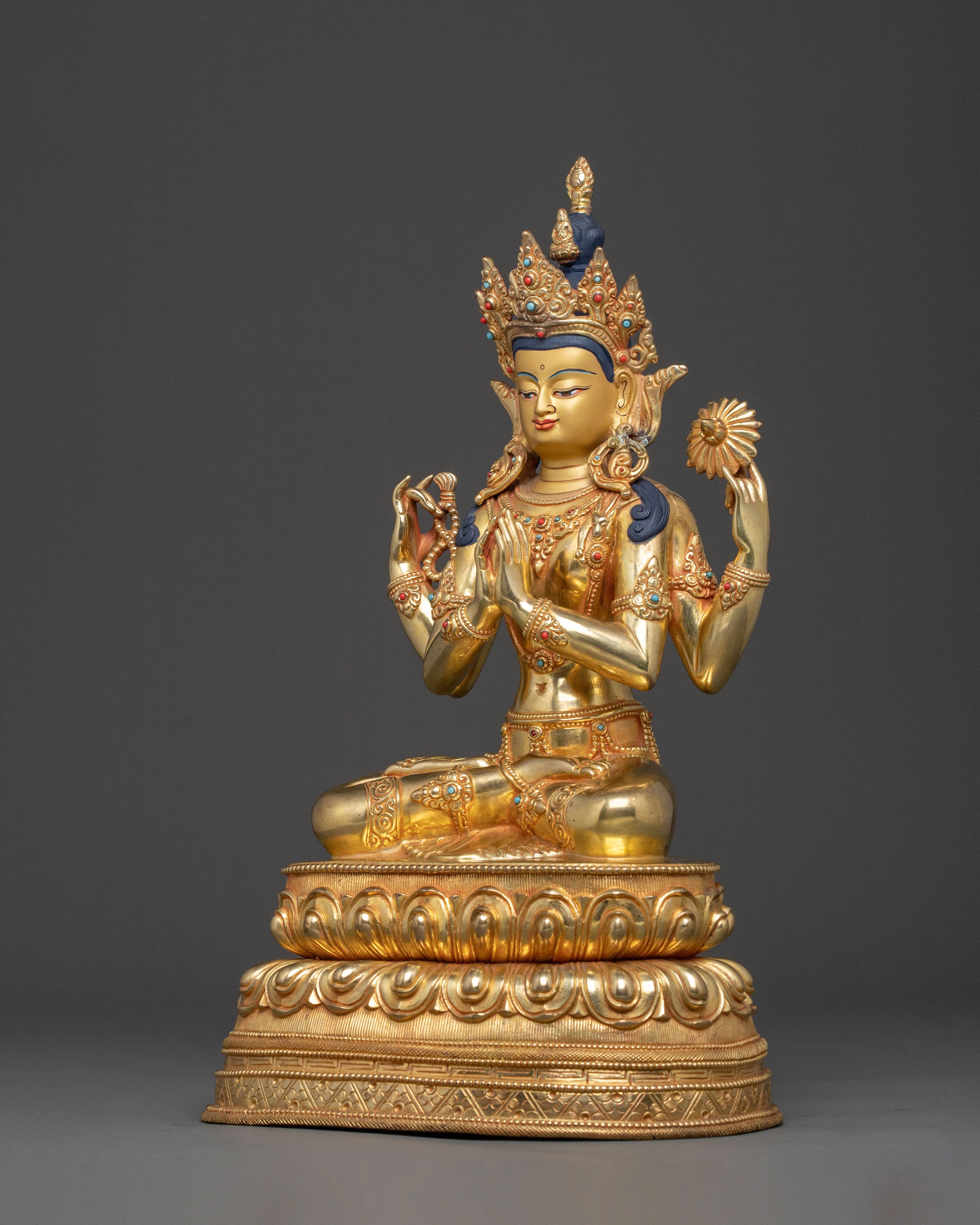 Bodhisattva Chenrezig Statue | Made in Nepal