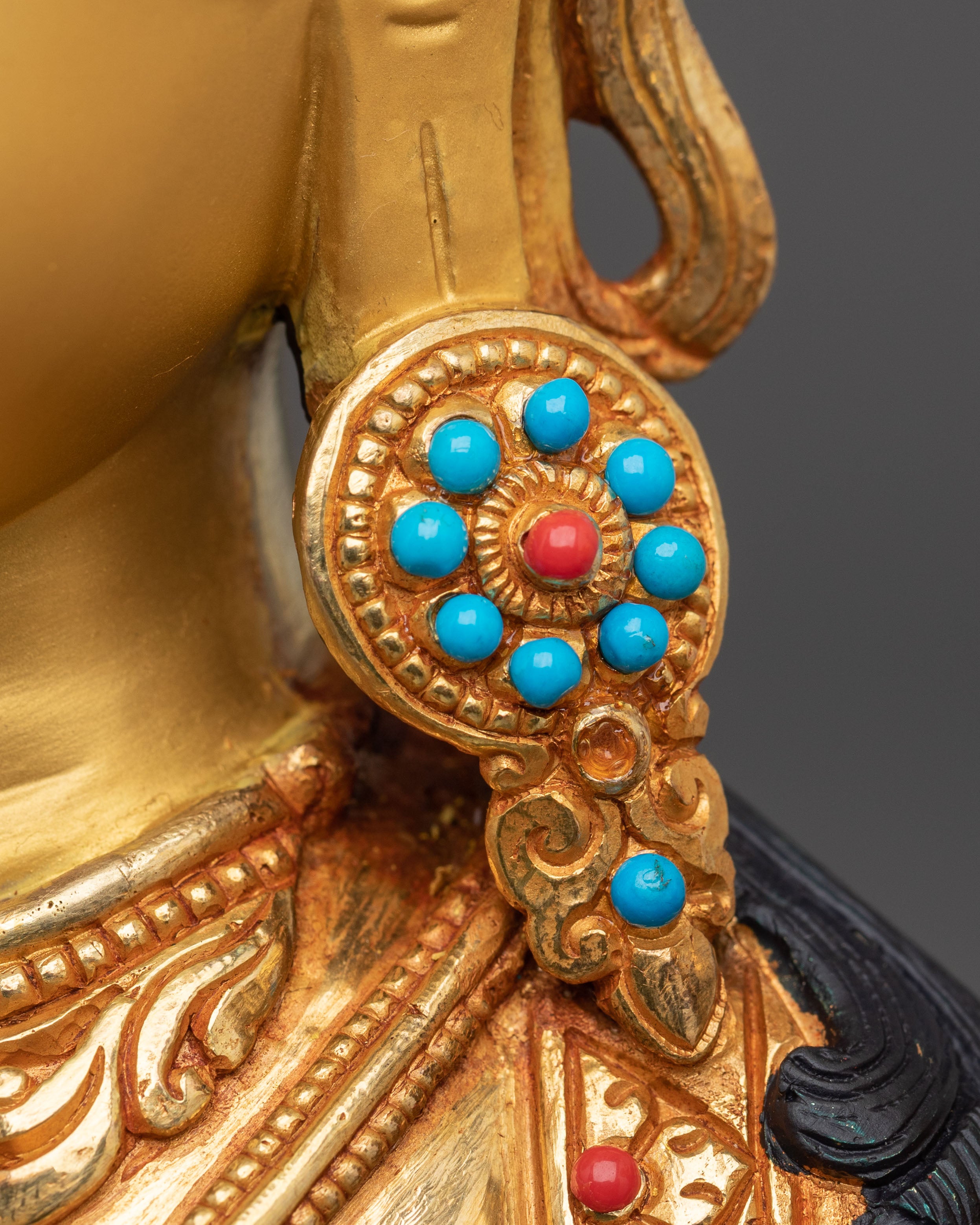 White Tara Statue | Serene 24K Gold Gilded Tibetan Figurine