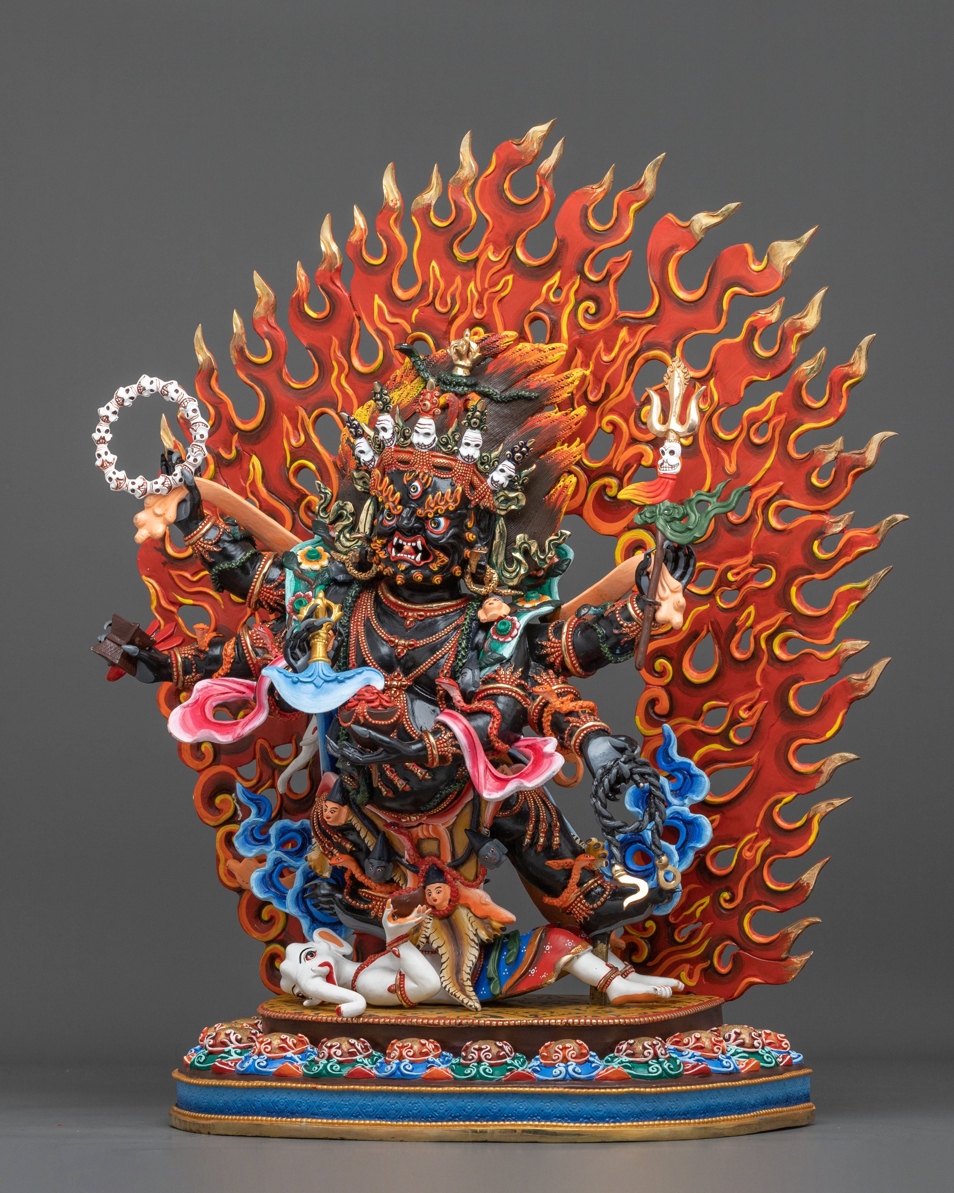 Six-Armed Mahakala Statue | Protector's Majestic Form