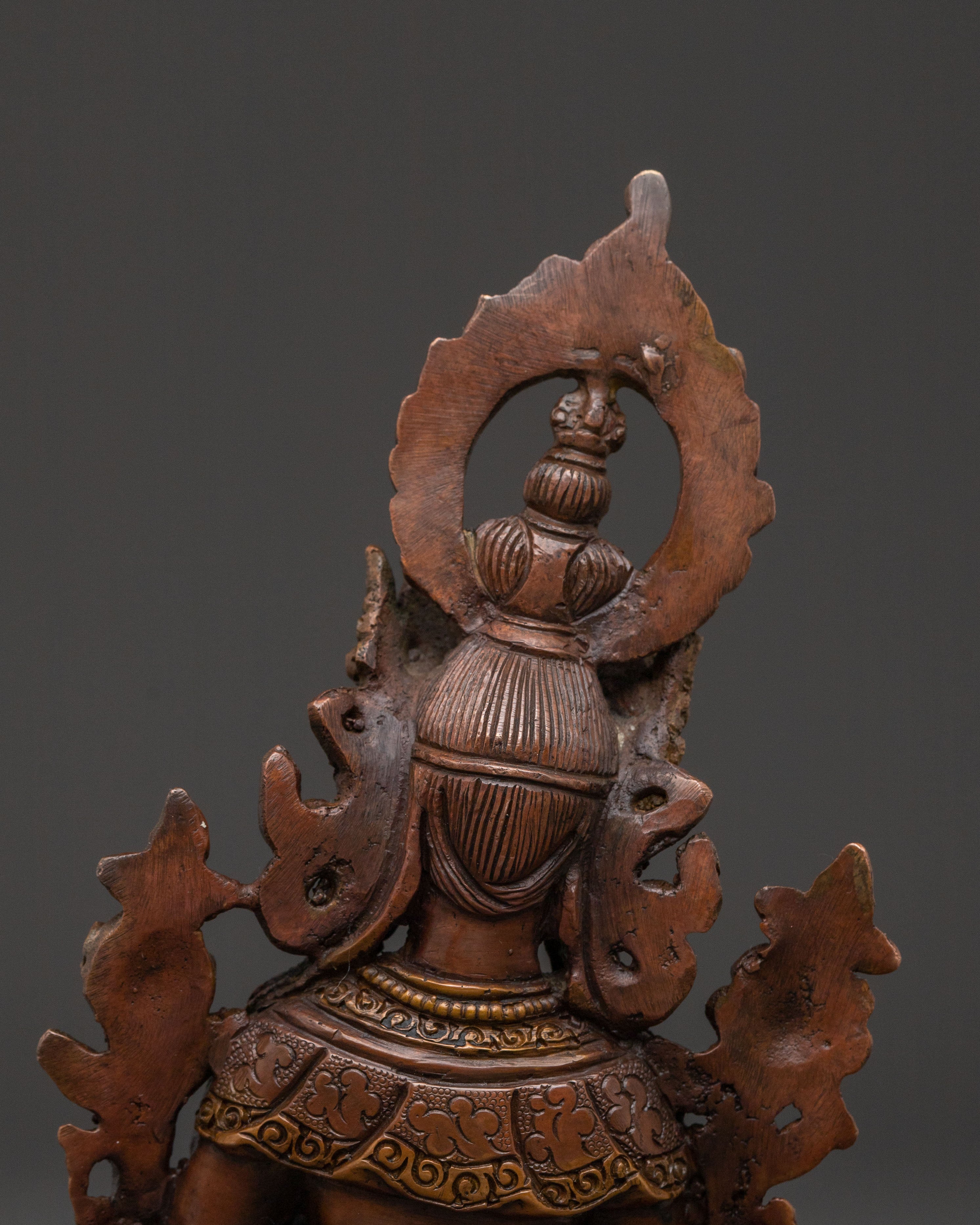 White Tara Compassion Goddess Statue - Oxidized Copper Sculpture