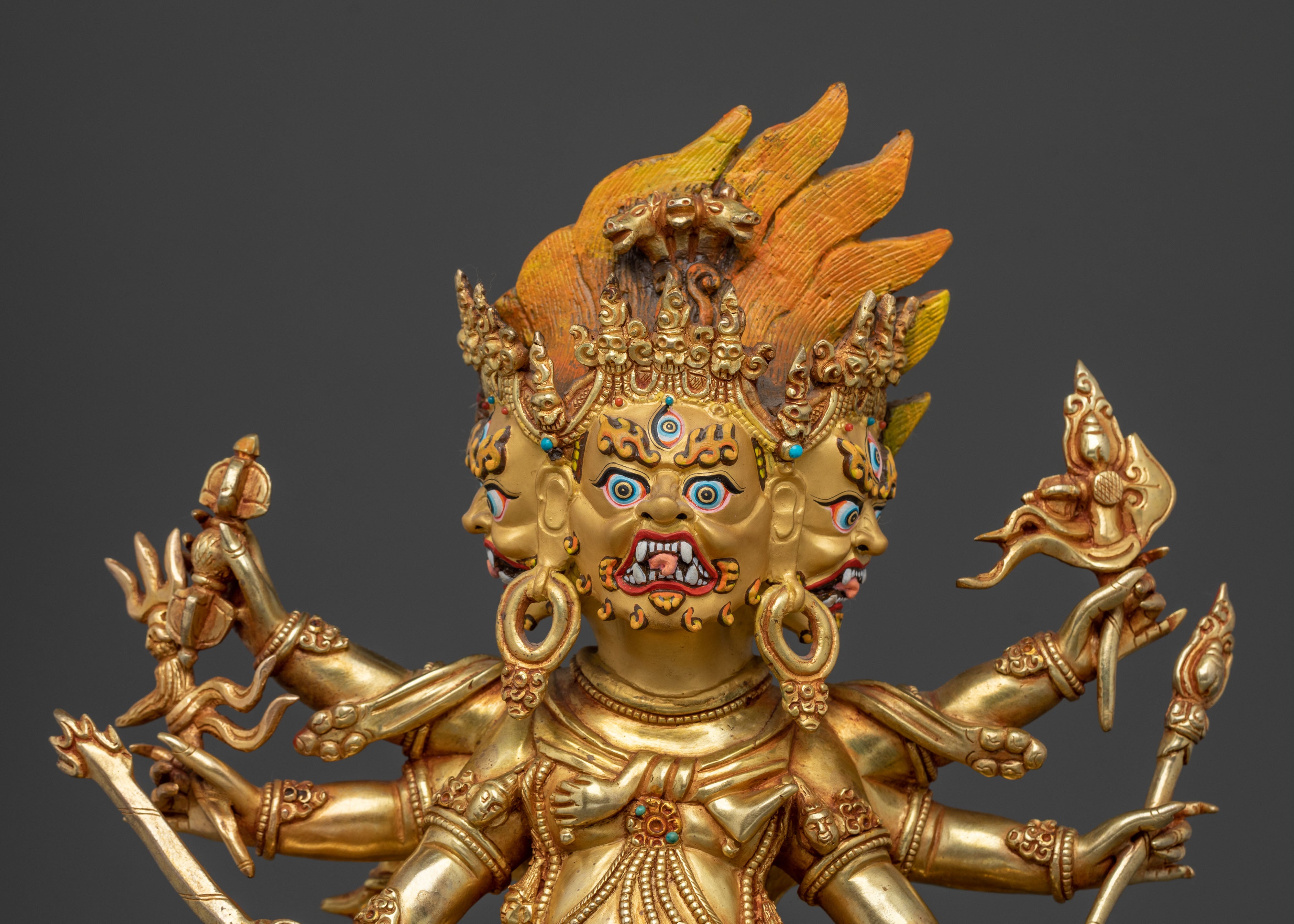 Hayagriva Sculpture: Fierce Protector in 24K Gold