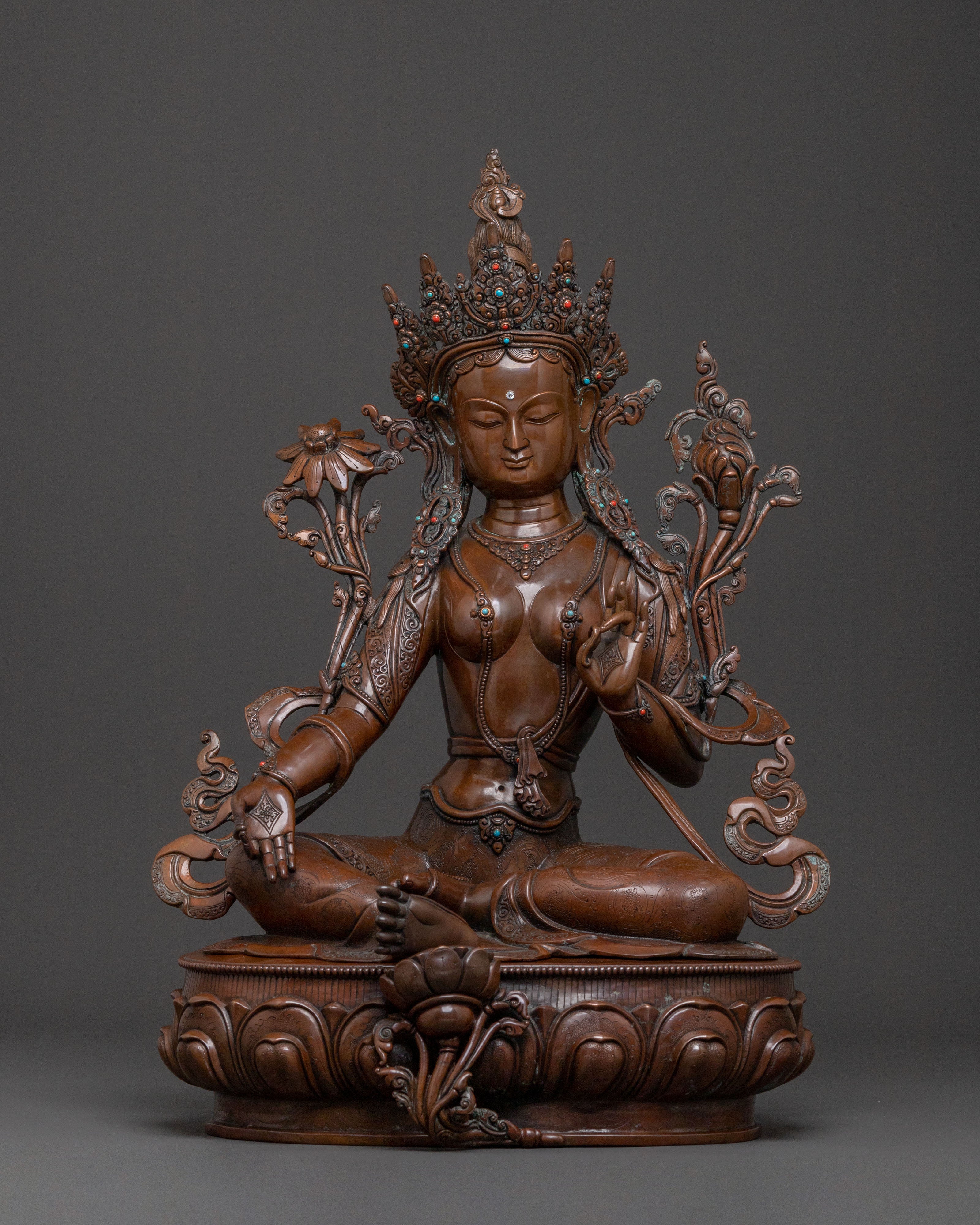 Swift Savior Goddess Green Tara Statue | A Symbol of Compassion
