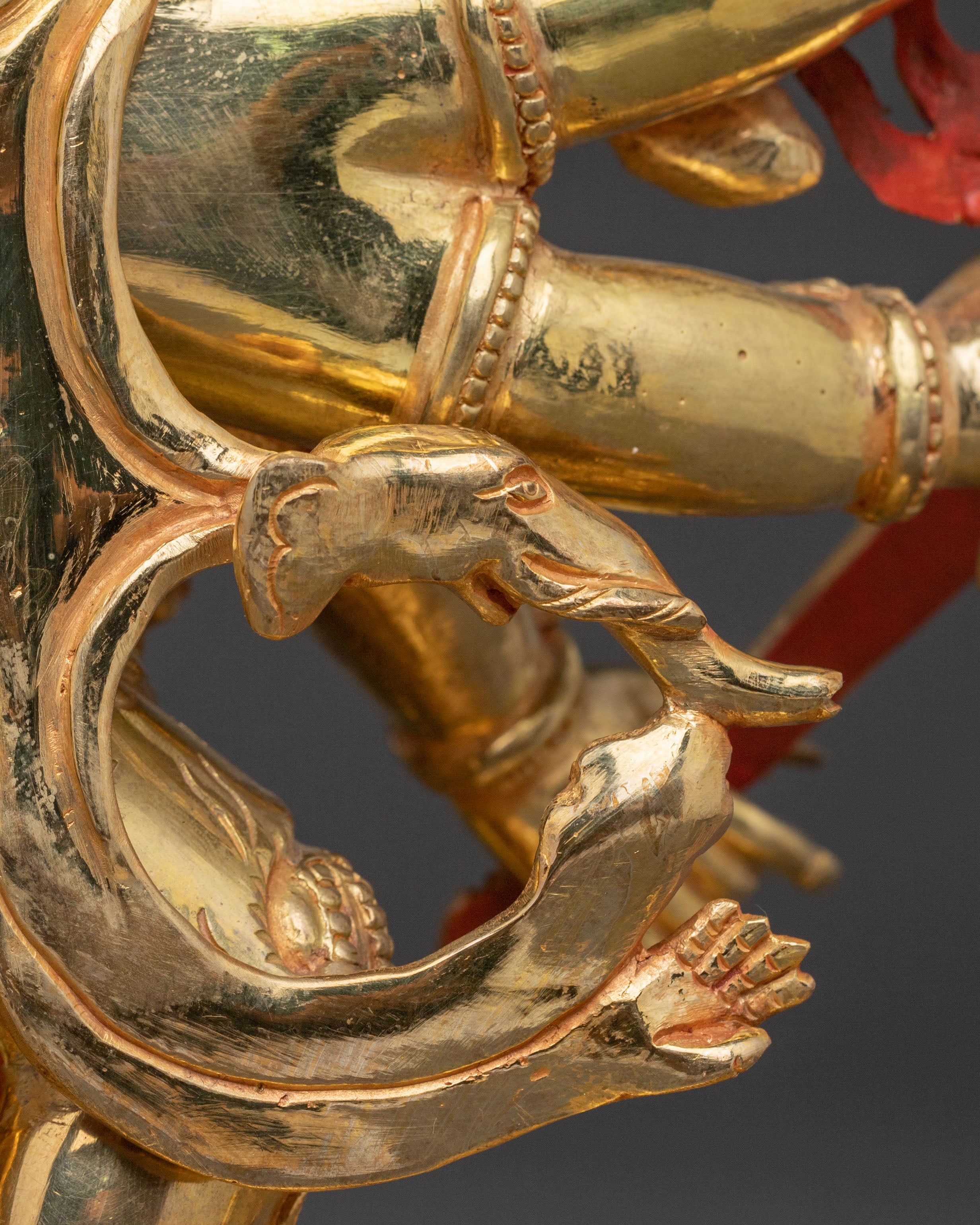 Hayagriva Dharma Guardian Statue - 24K Gold Gilded