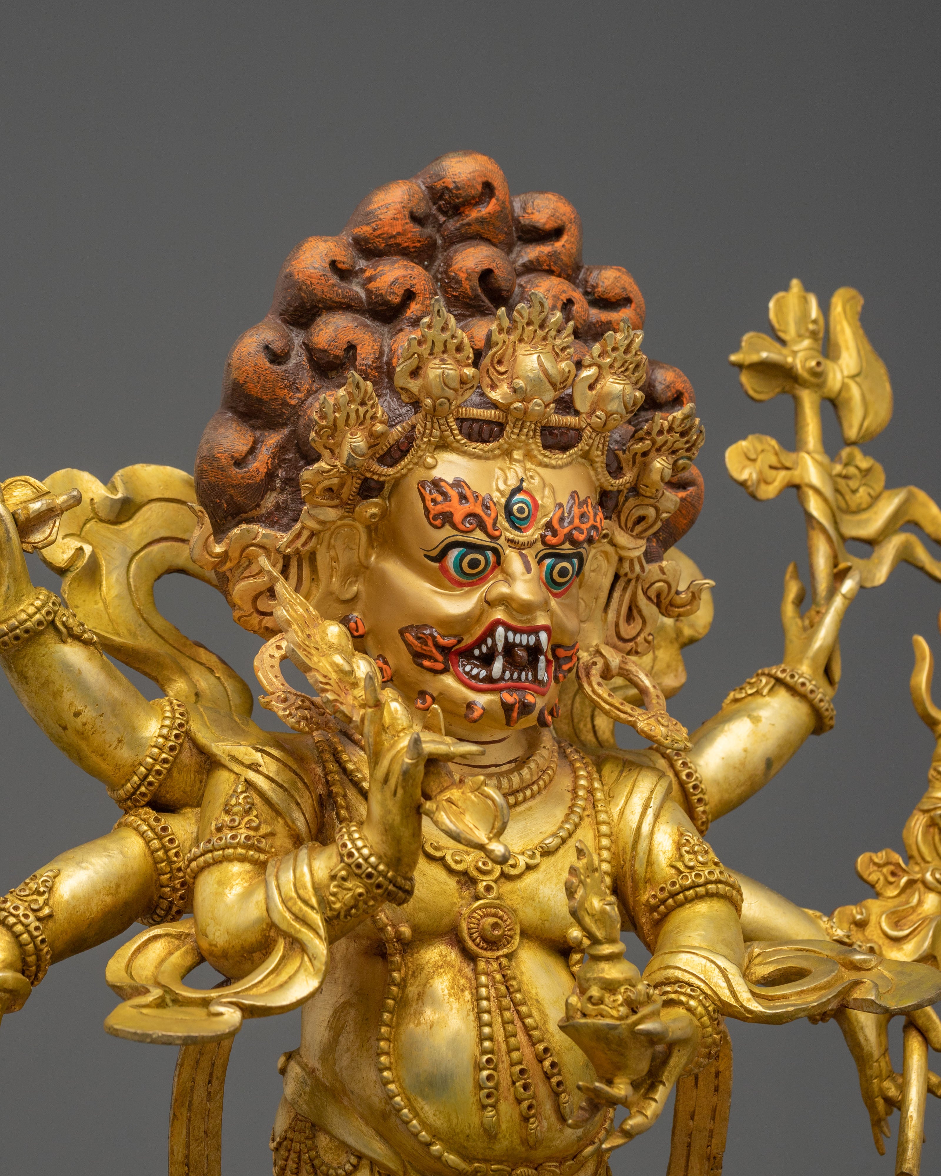 White Mahakala Sculpture | Tibetan Buddhist Protector